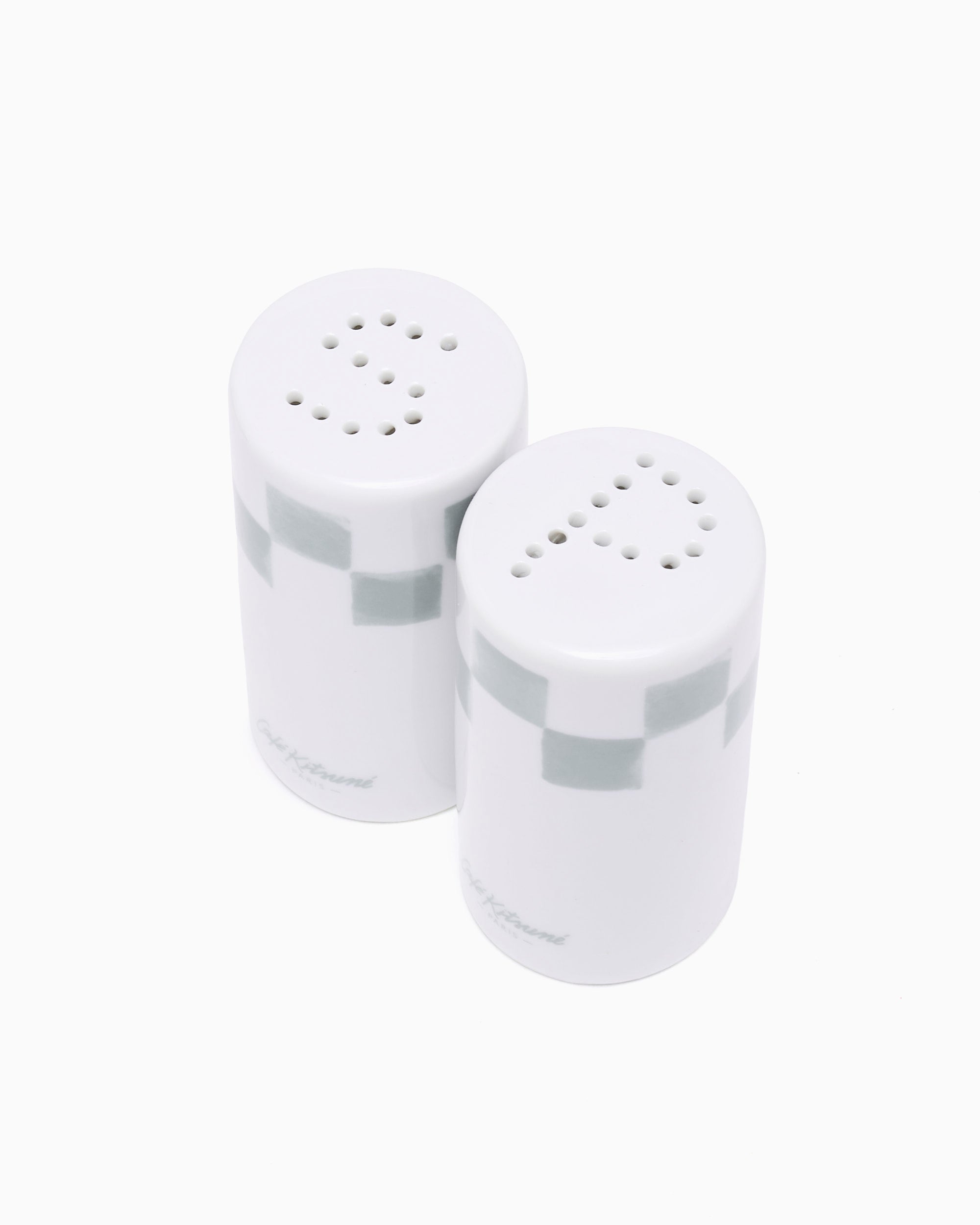 Decoration Café Kitsuné Checkerboard Porcelain Salt and Pepper - PU08106O0010-0386