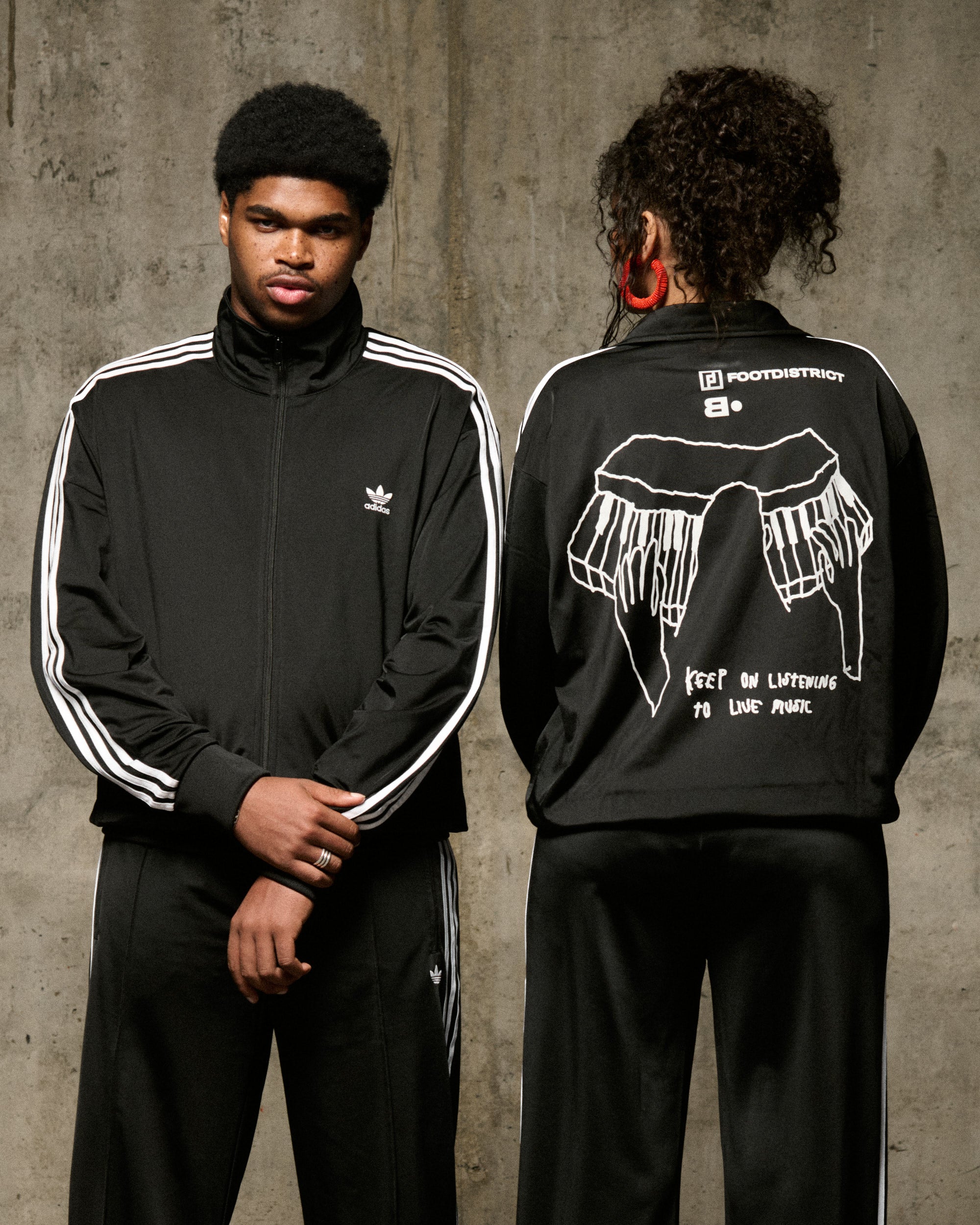 Jackets Coats adidas Originals x FSTVL B FOOTDISTRICT Firebird Adicolor "Keys" Unisex Track Jacket - FD-IJ7058