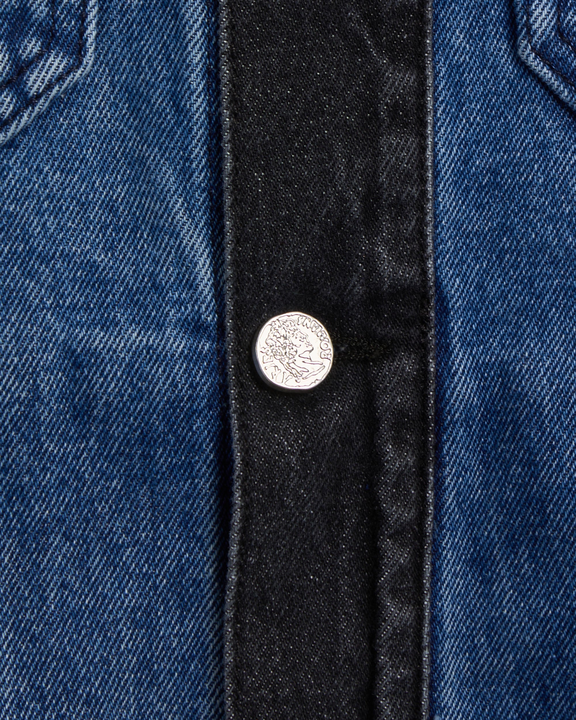 Jackets Coats Aries Colourblocked Men's Denim Work Jacket Men's Denim Jacket - SUAR70305X-BLKBLU