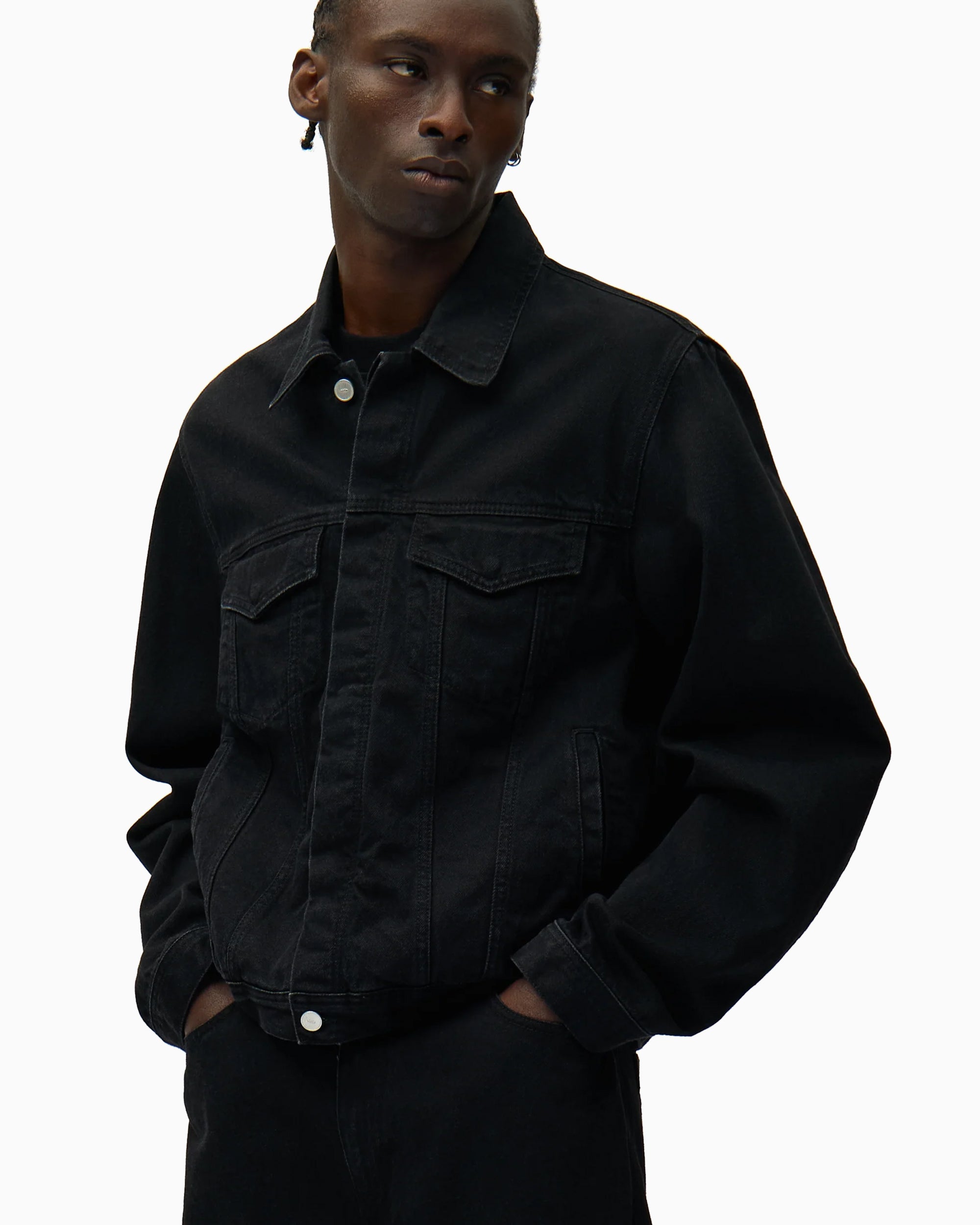 Jackets Coats Arte Antwerp Circle Logo Men's Denim Jacket - SS26-213J-Black