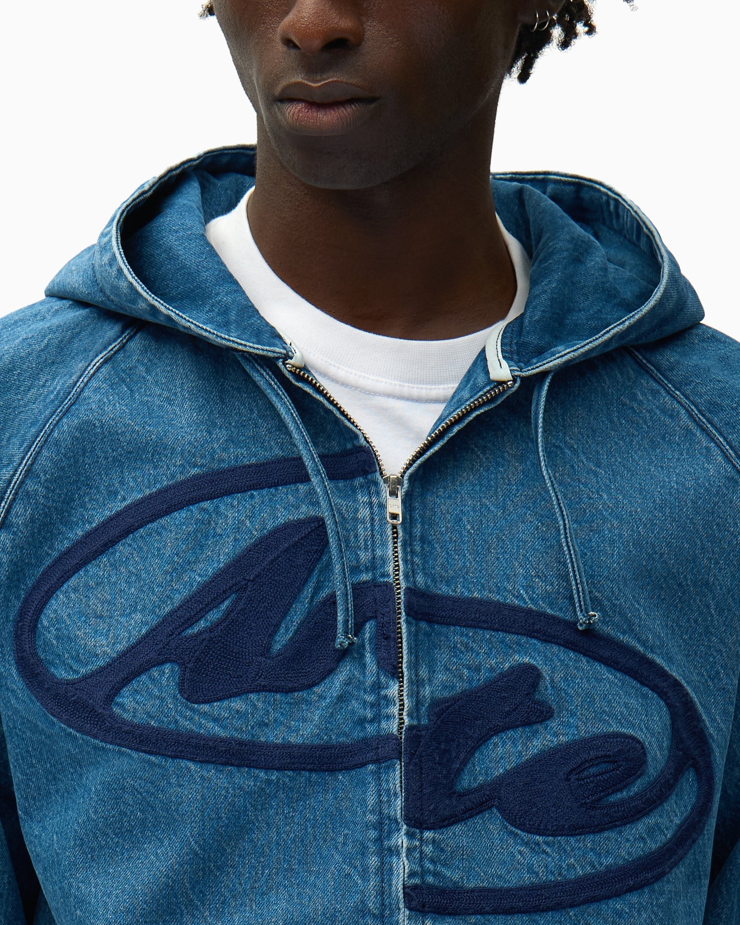 Jackets Coats Arte Antwerp Split Logo With Hood Men's Denim Jacket - SS26-227J-Navy