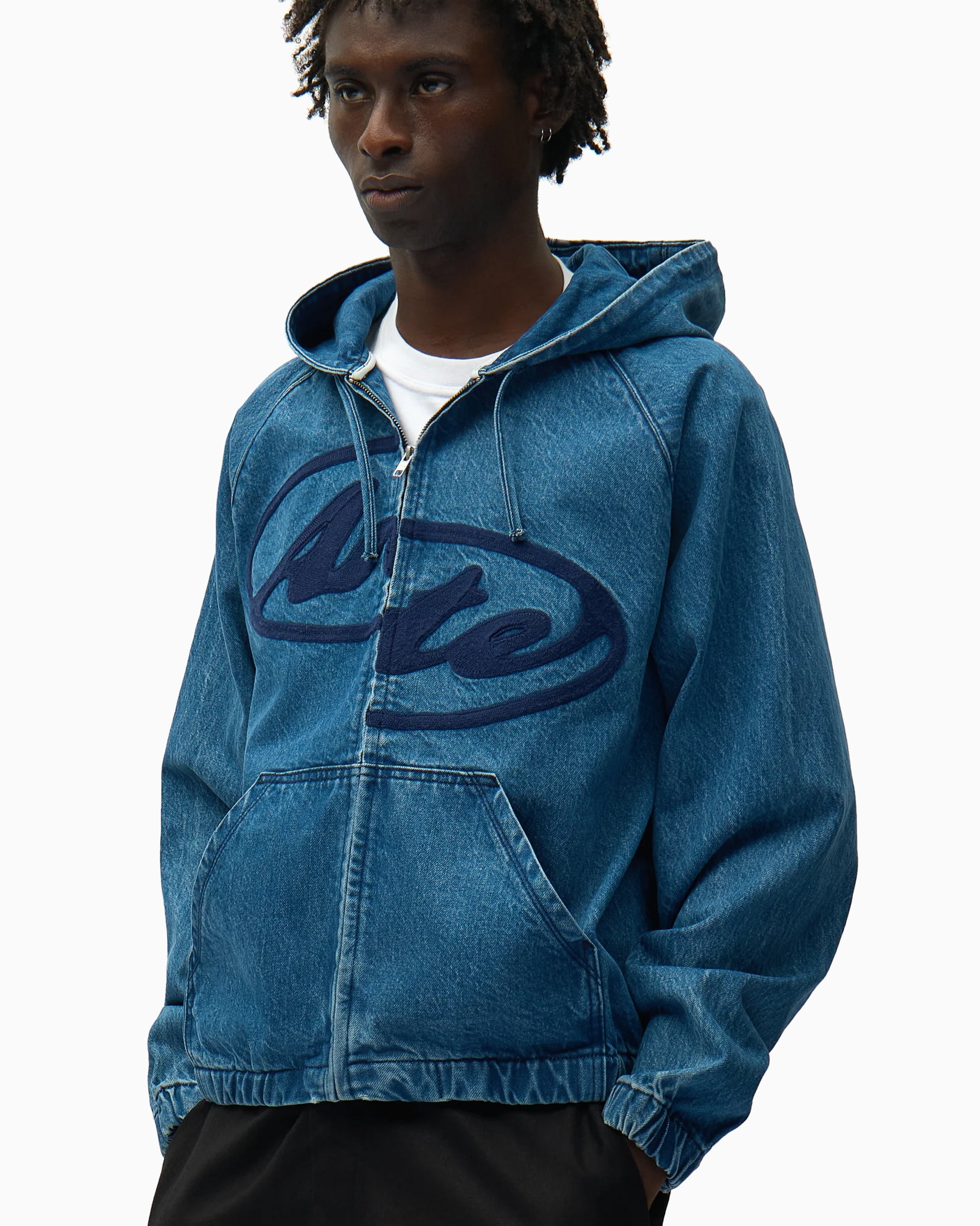 Jackets Coats Arte Antwerp Split Logo With Hood Men's Denim Jacket - SS26-227J-Navy
