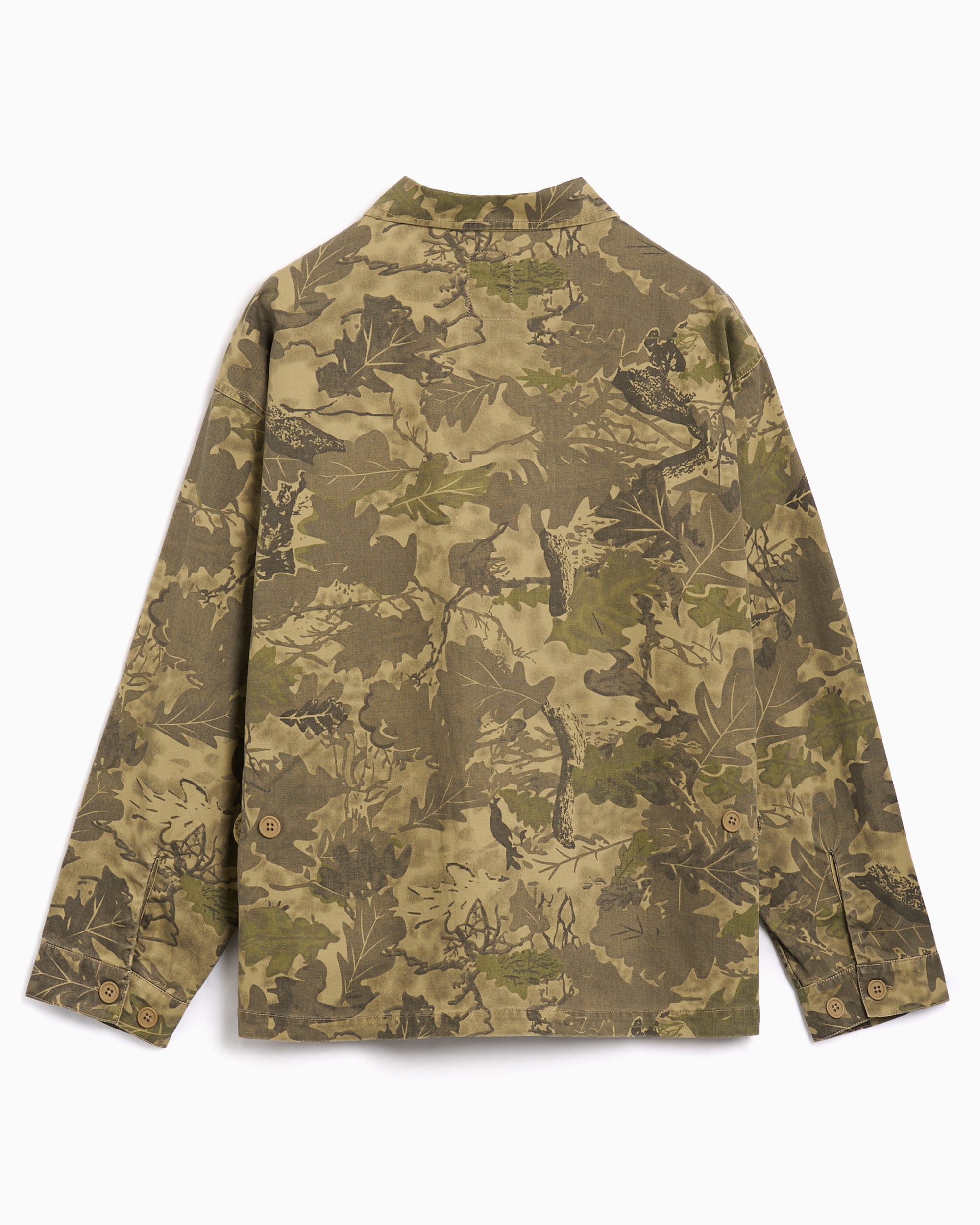 Jackets Coats Brain Dead Military Camo Print Men's Work Jacket - BDF25T170045-FEAFCAMO