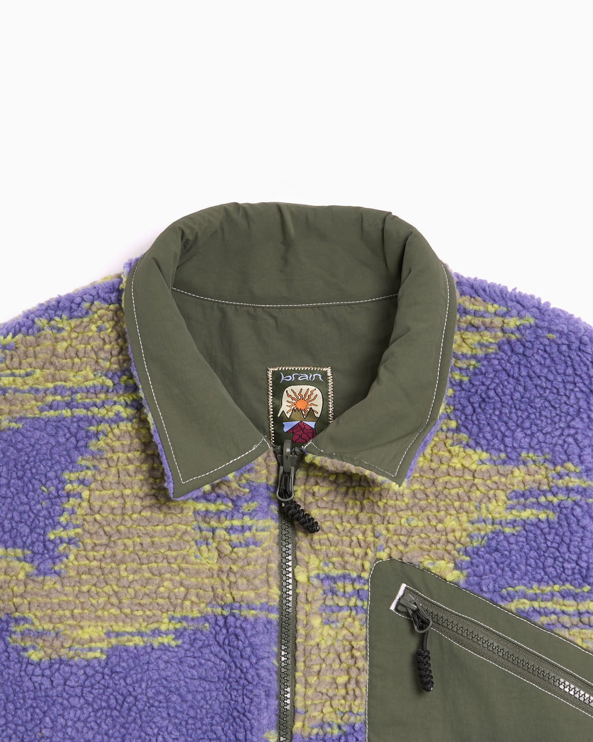 Jackets Coats Brain Dead Sherpa Camo Print Reversible Relaxed Men's Fleece Jacket - F26O09005239