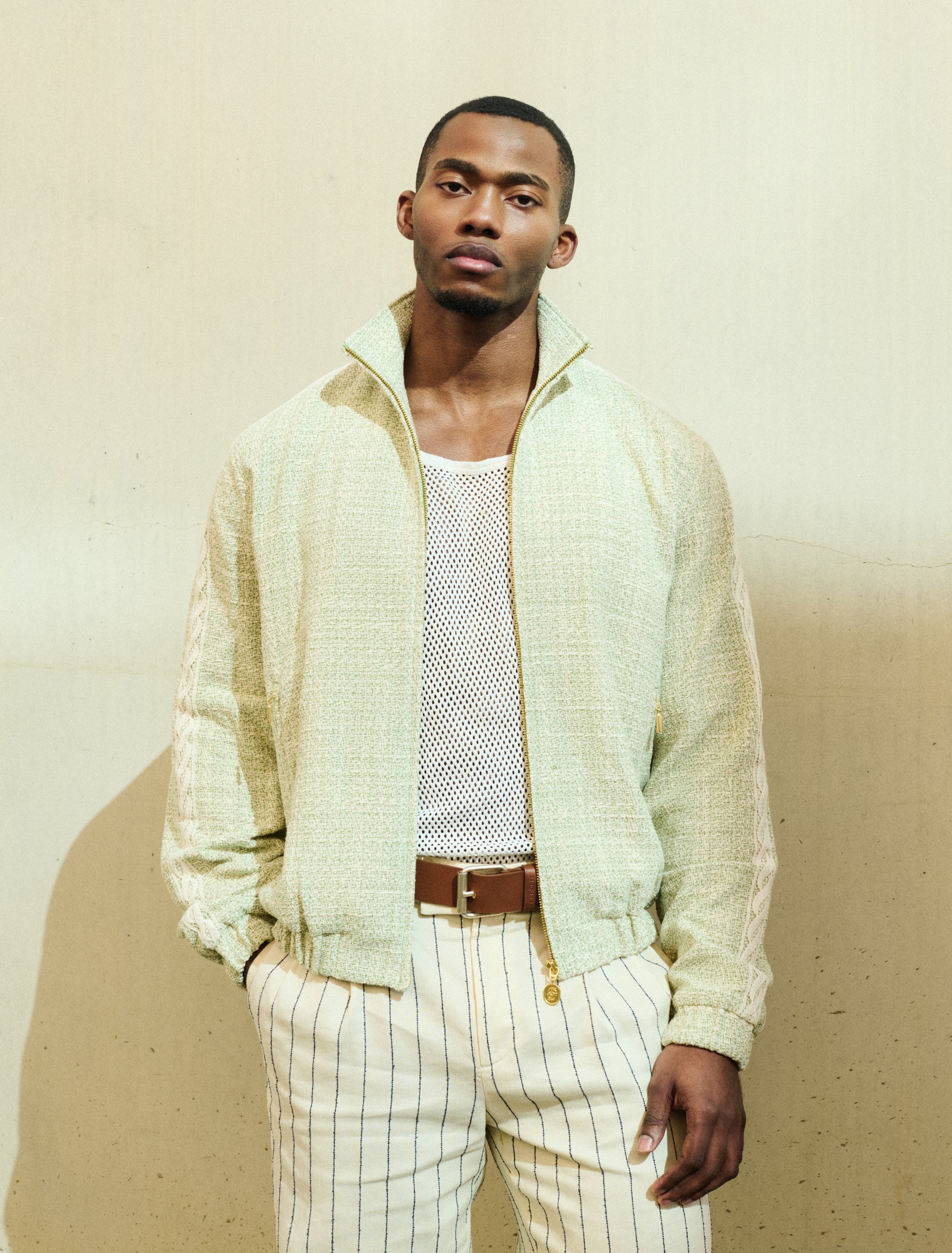 Jackets Coats Drôle de Monsieur Men's Tweed Jacket Relaxed Men's Track Jacket - JT214-CO186-LGN