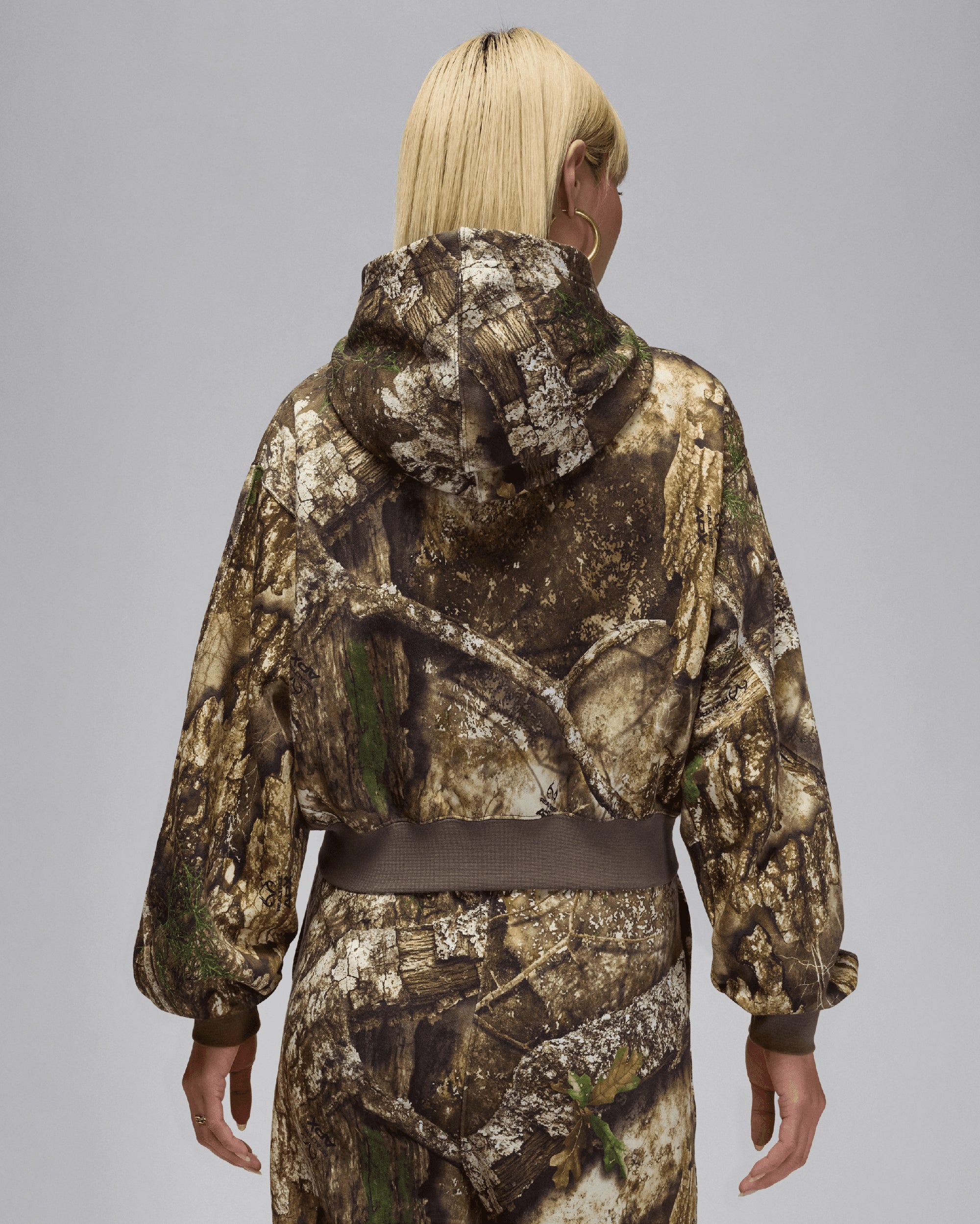 Jackets Coats Jordan Brooklyn Realtree Fleece Camo Print Leaves Crop Women's Light Jacket - HV0469-133