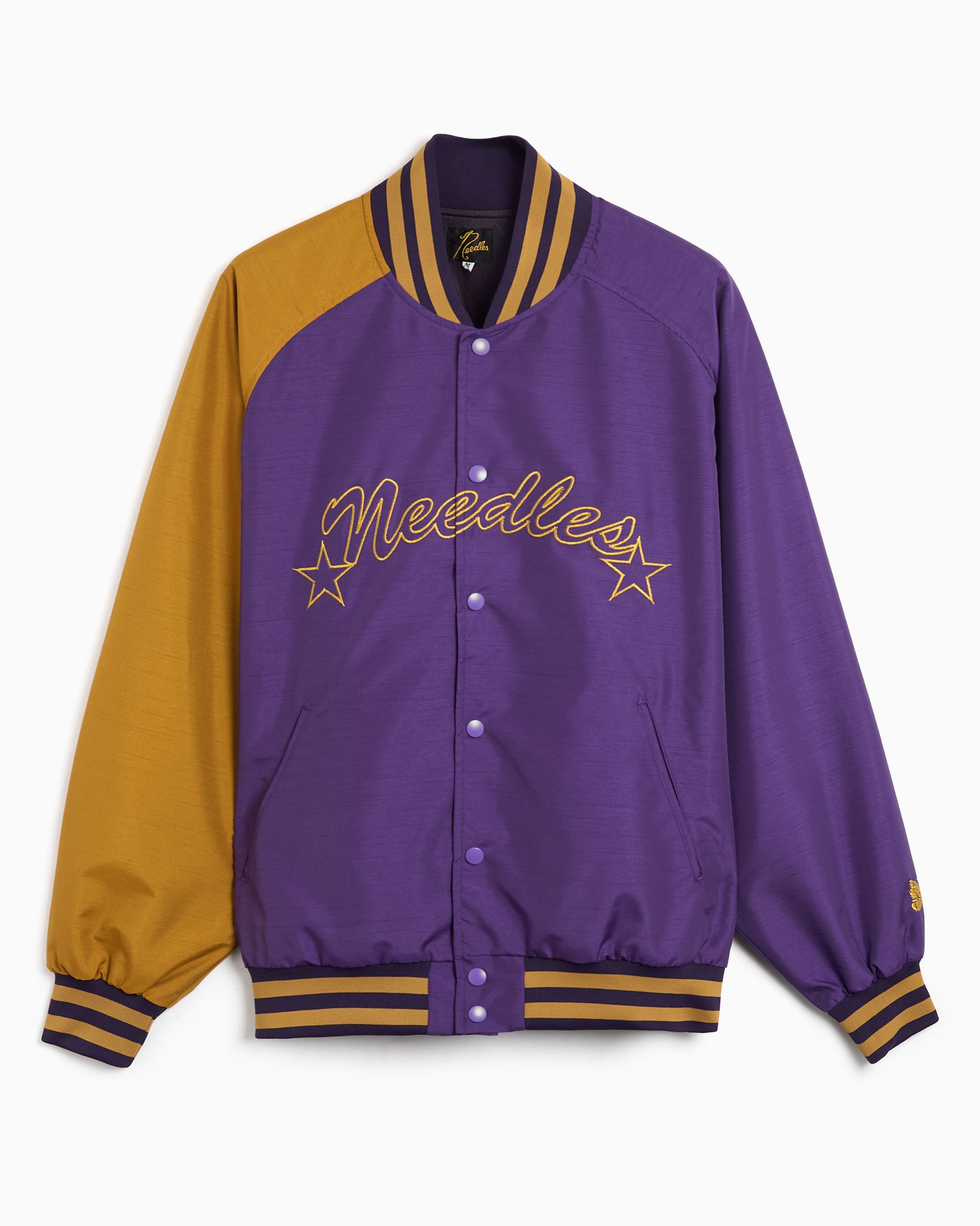 Jackets Coats Needles Stadium Relaxed Men's Varsity Jacket - SX215-B-Purple