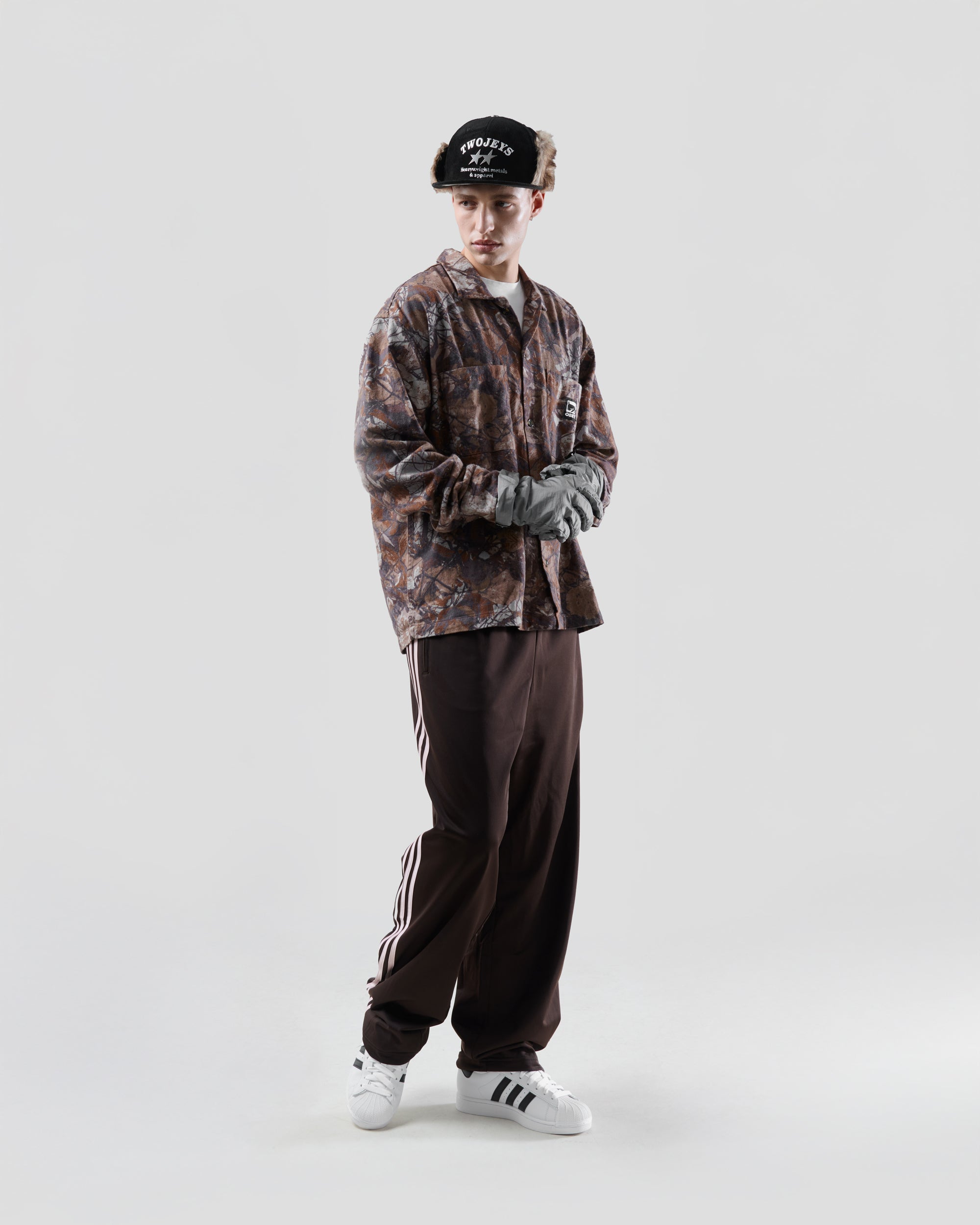 Jackets Coats OBEY Clothing Fence Camo Print Relaxed Men's Overshirt - 181200422-FNC