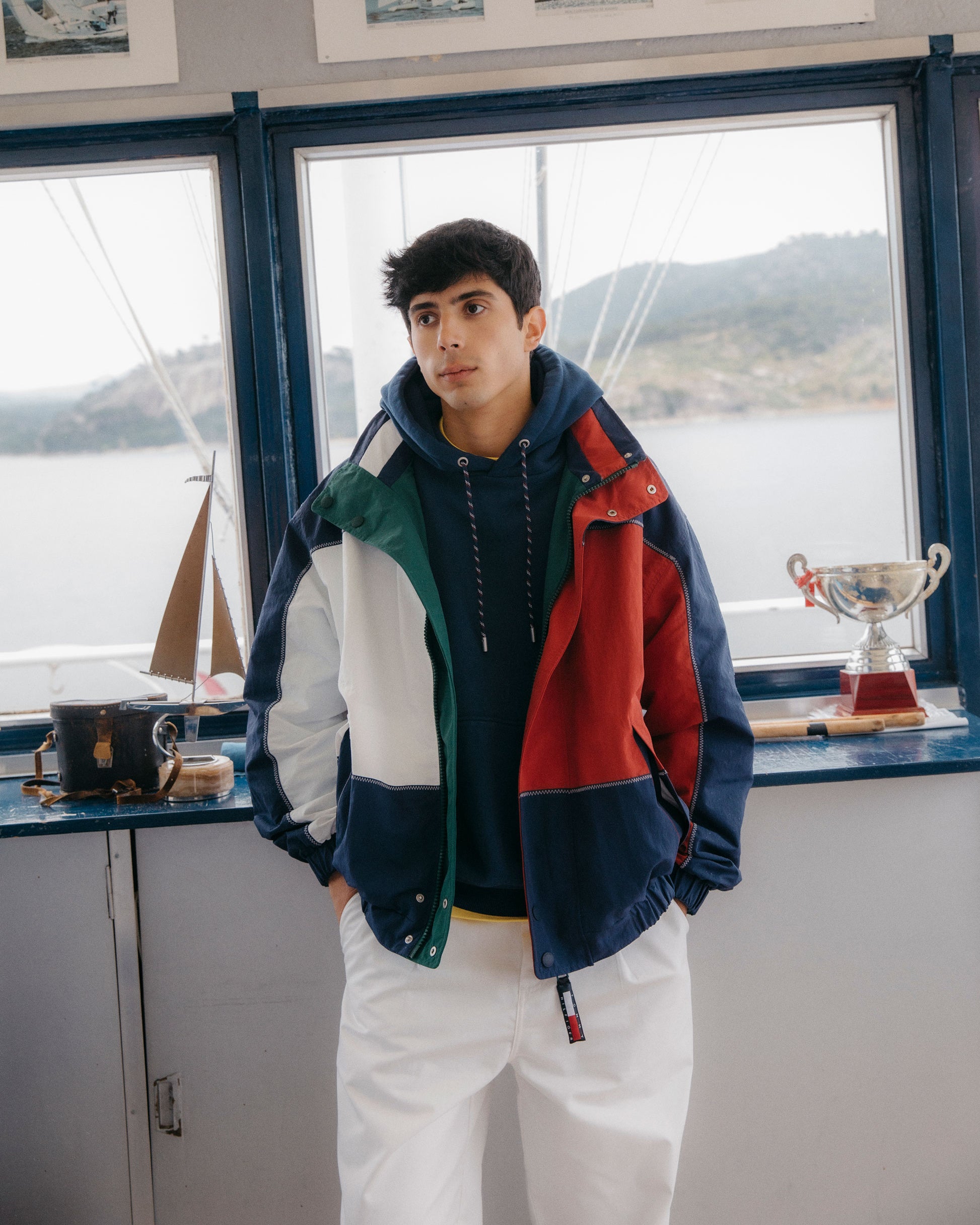 Jackets Coats Tommy Hilfiger Sailing Reversible Relaxed Men's Rain Jacket - MN0MN00006L6K