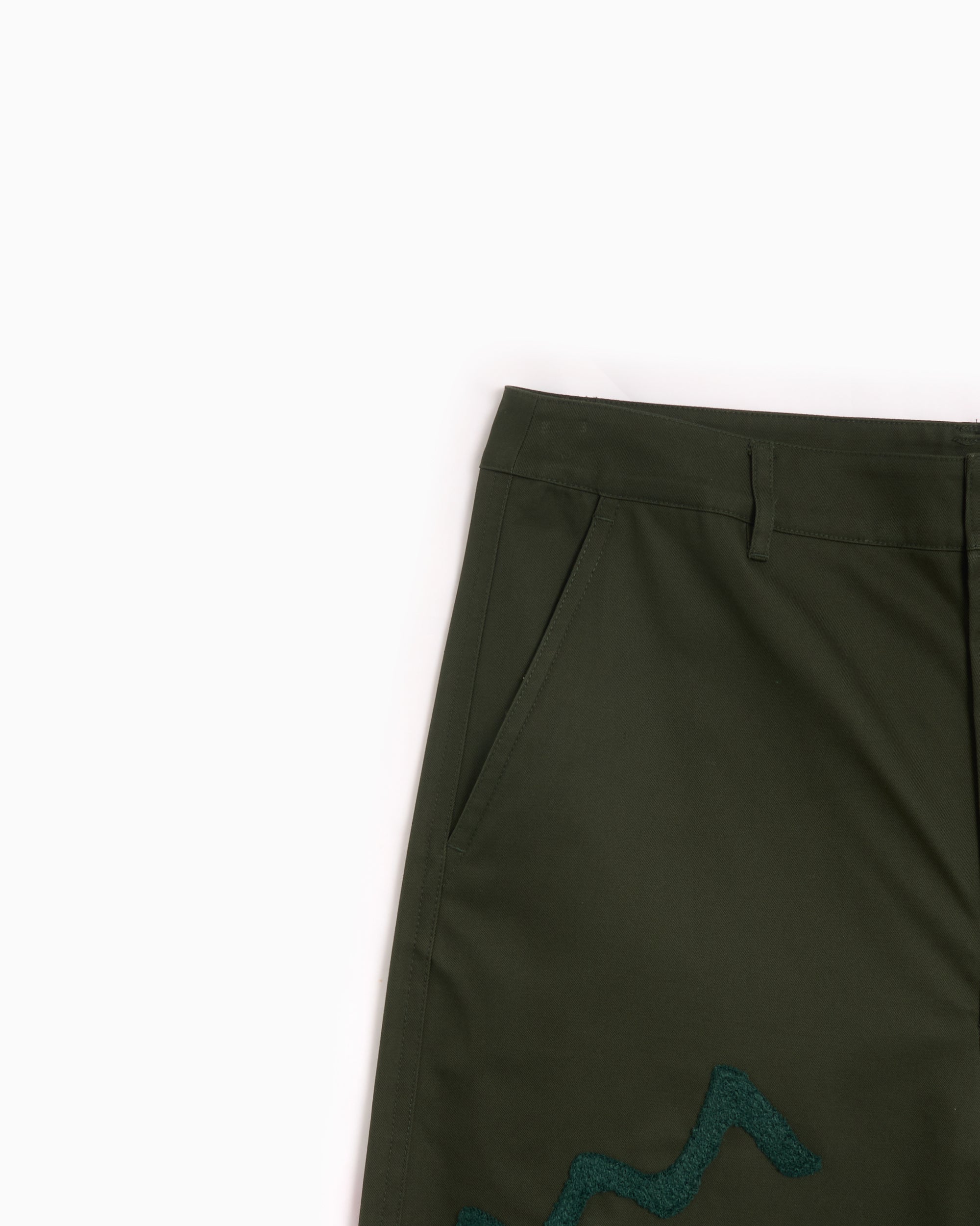 Pants Brain Dead Chenille Symbols Four Pocket Men's Pants Men's Pants - F24B12004045-DEEP GREEN