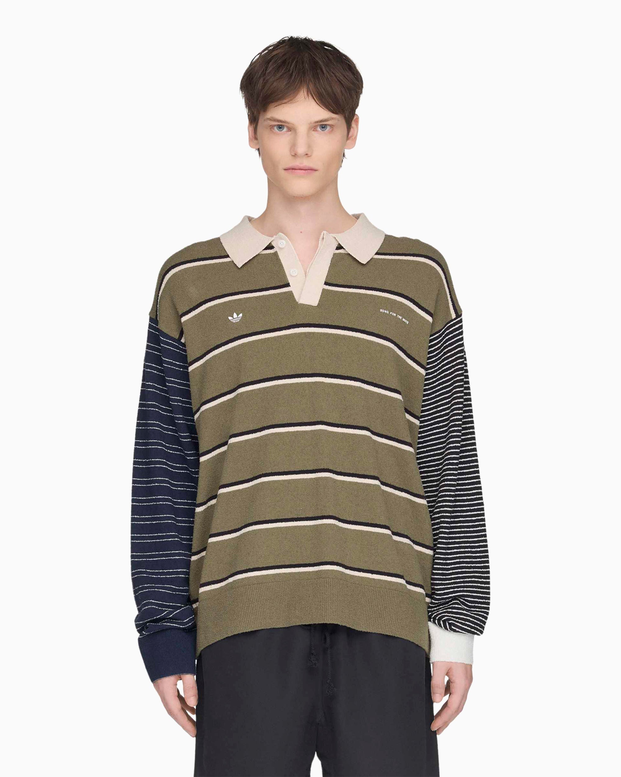 Polo shirts adidas Originals x Song For The Mute 007 Striped Relaxed Unisex Polo Shirt - KS1343