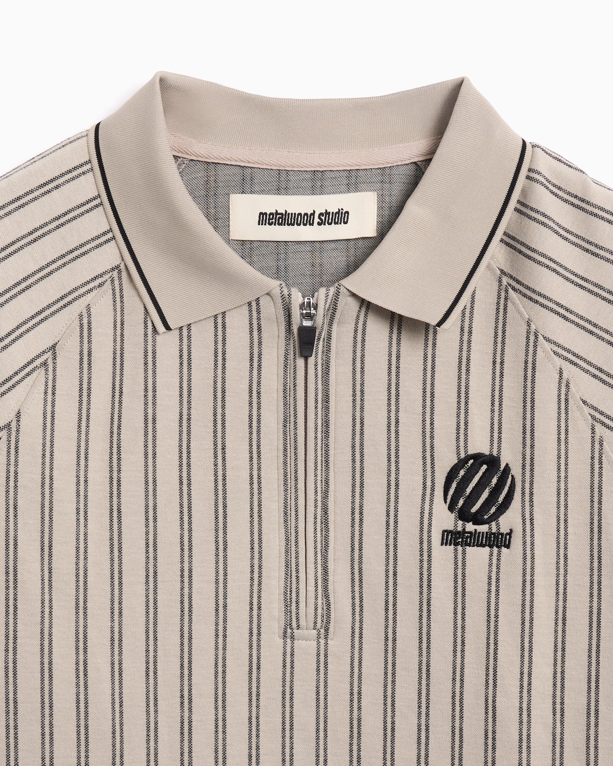 Polo shirts Metalwood LS Striped Men's Polo Shirt - MWS25-04-11-TAN