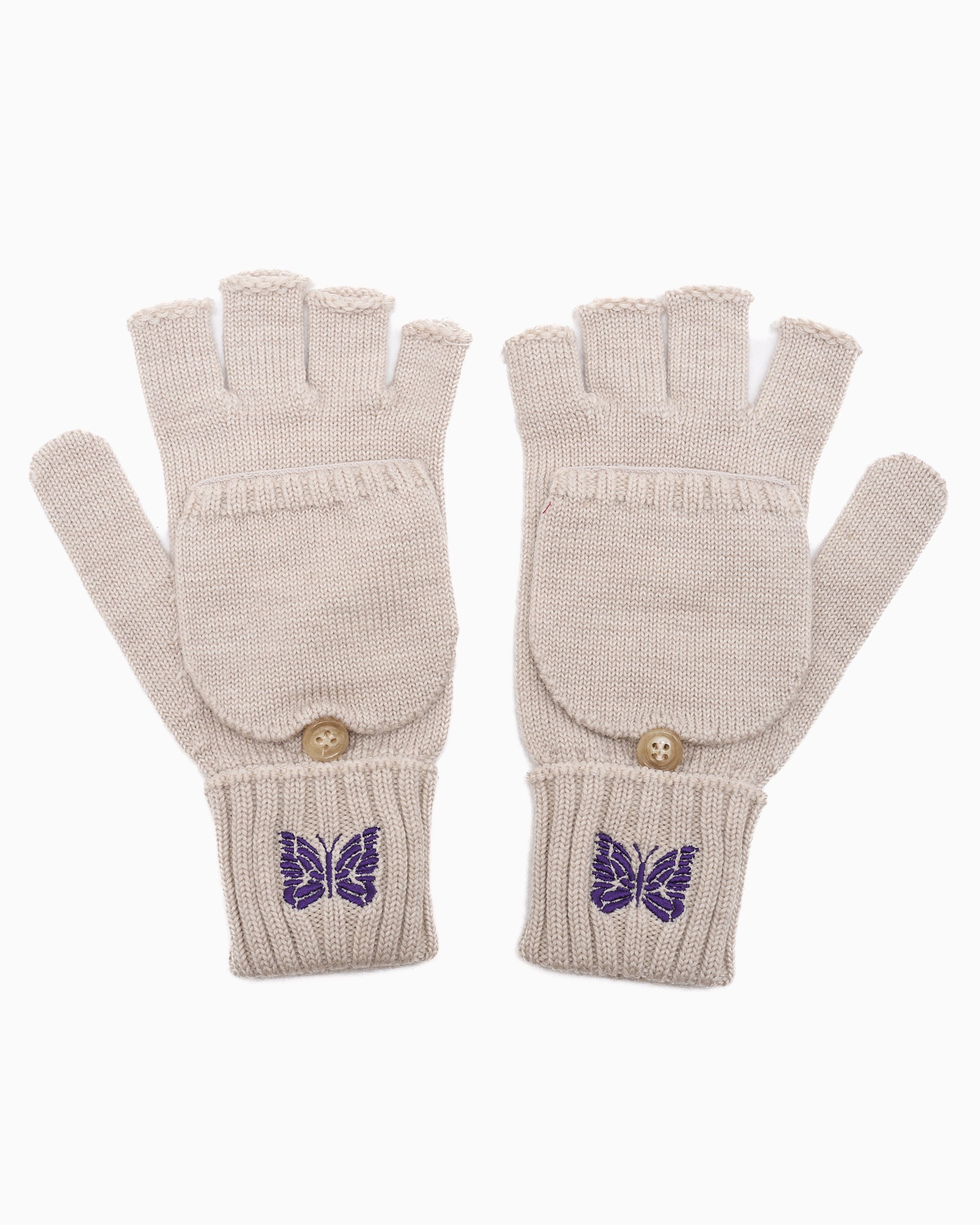 Scarves Gloves Needles Convertibles Unisex Gloves - RW062-A-Beige
