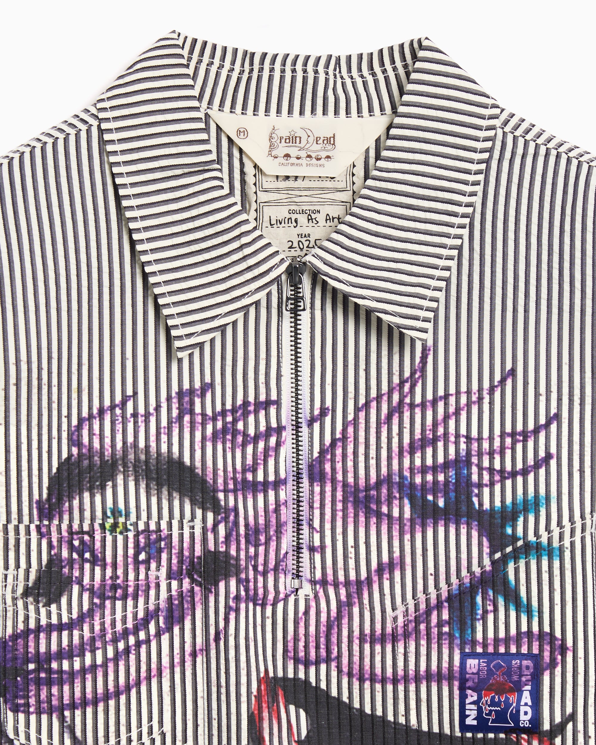 Shirts Brain Dead Angel Graphic Half Zipper Men's Shirt - BDF25T240046-NATU