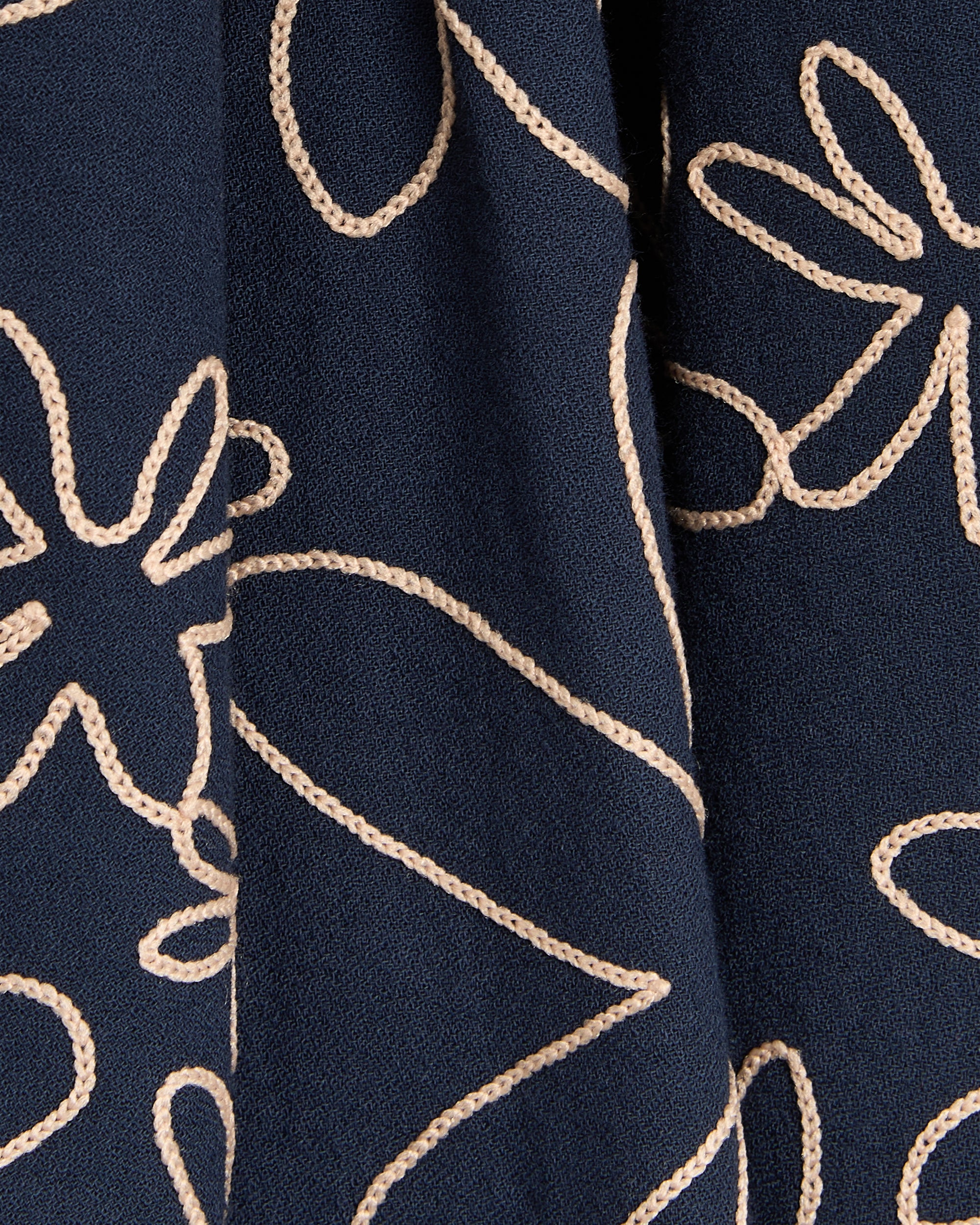 Shirts forét Flower Embroidered Short-Sleeved Men's Shirt - F1044-NAVY