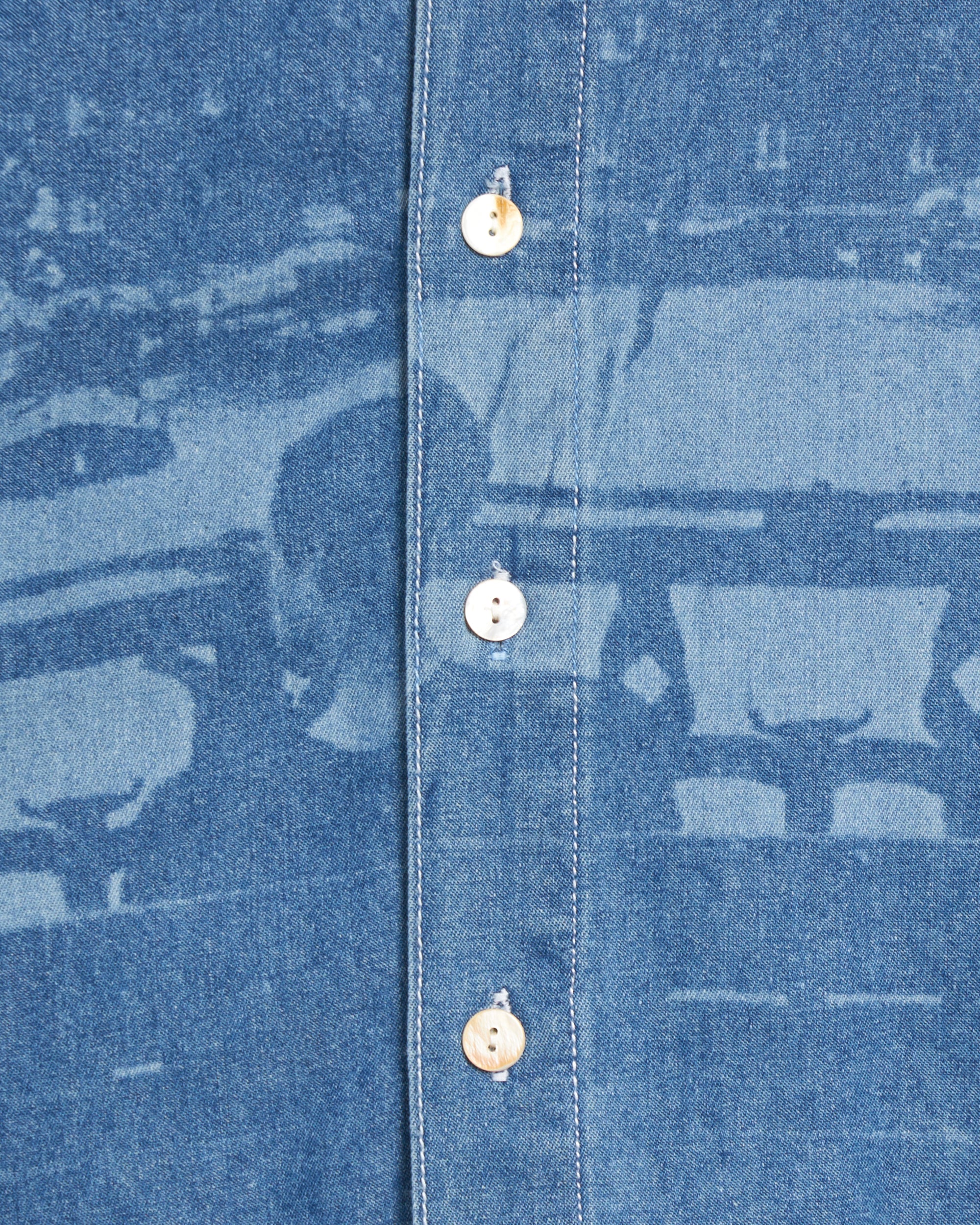 Shirts Pop Trading Company Men's Printed Denim Shirt Men's Shirt - POPAW24_03-009