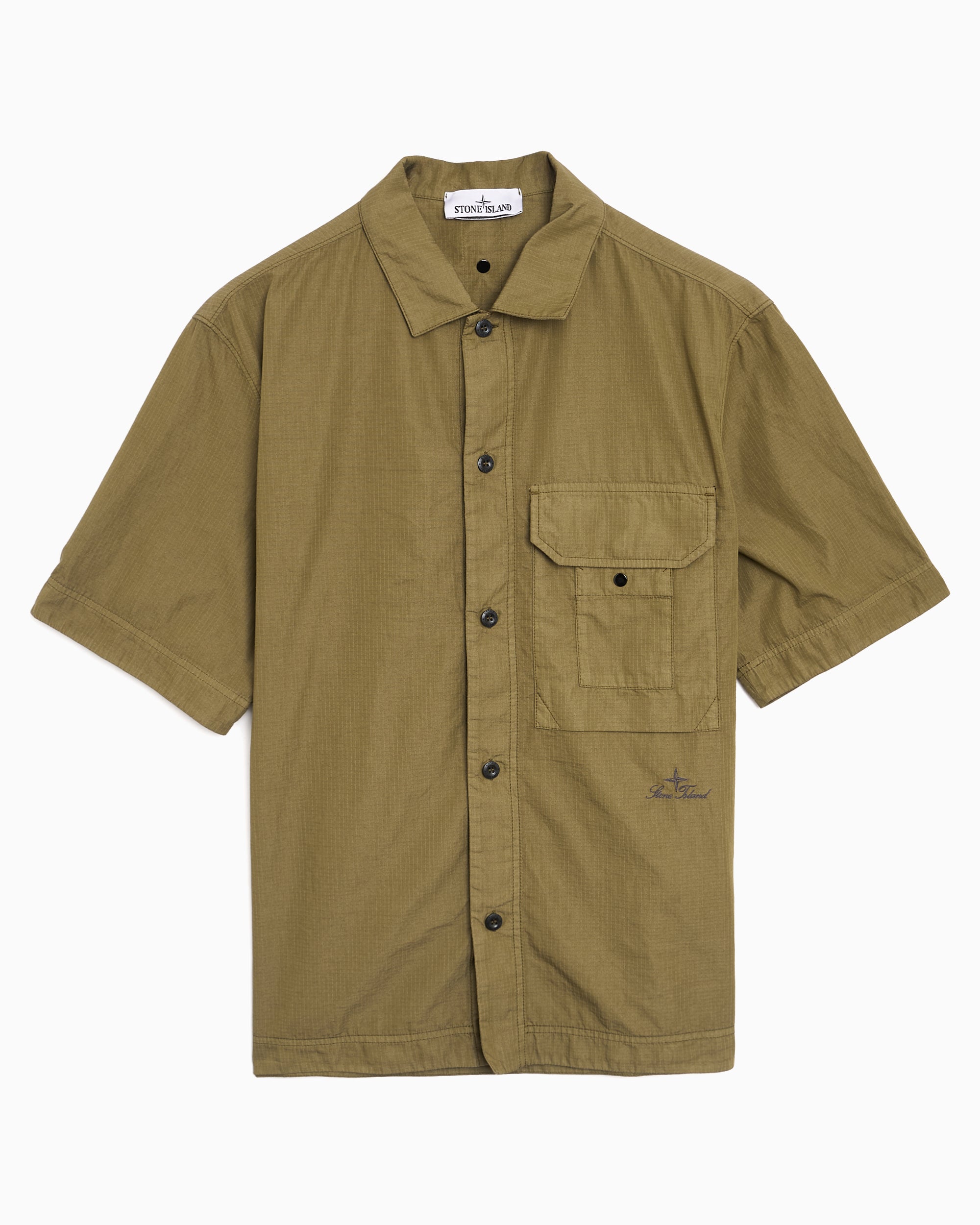 Shirts Stone Island Nylon Micro Ripstop Short-Sleeved Relaxed Men's Shirt - L1S151100026-V005G
