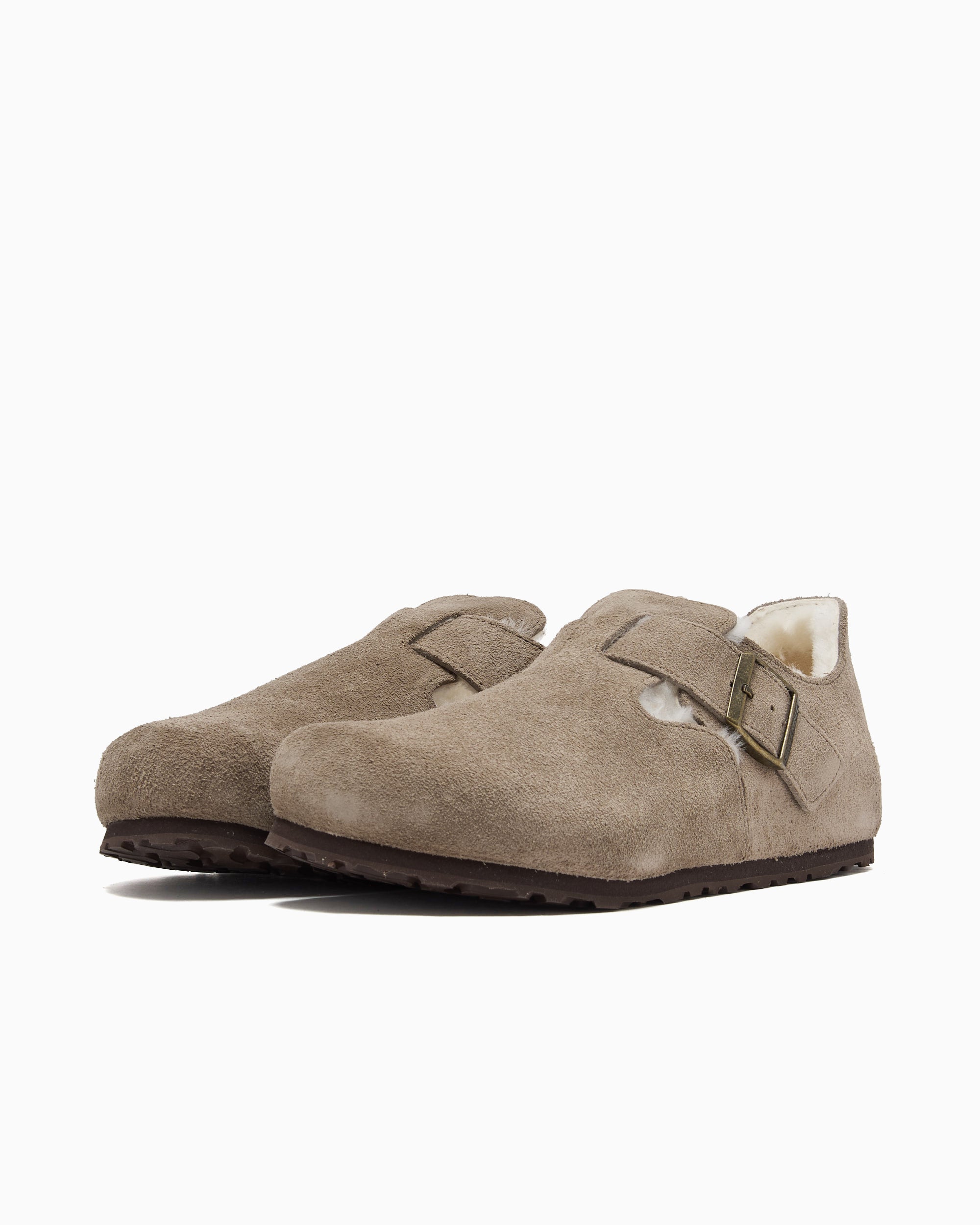 Shoes BIRKENSTOCK London Shearling Suede Leather Regular Unisex Shoes - 1028235