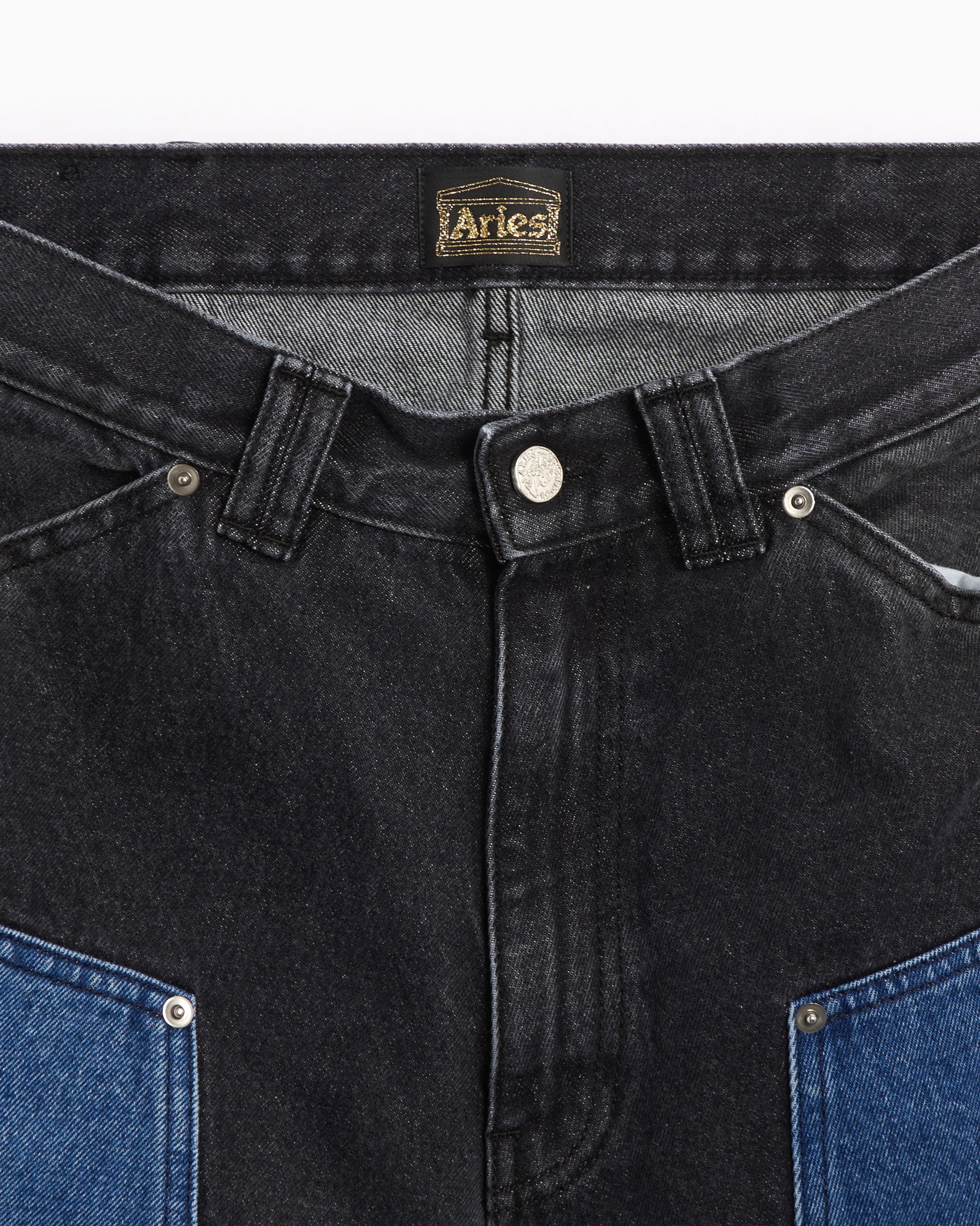 Shorts Aries Colourblocked Men's Denim Carpenter Shorts Men's Shorts - SUAR30335-BLKBLU