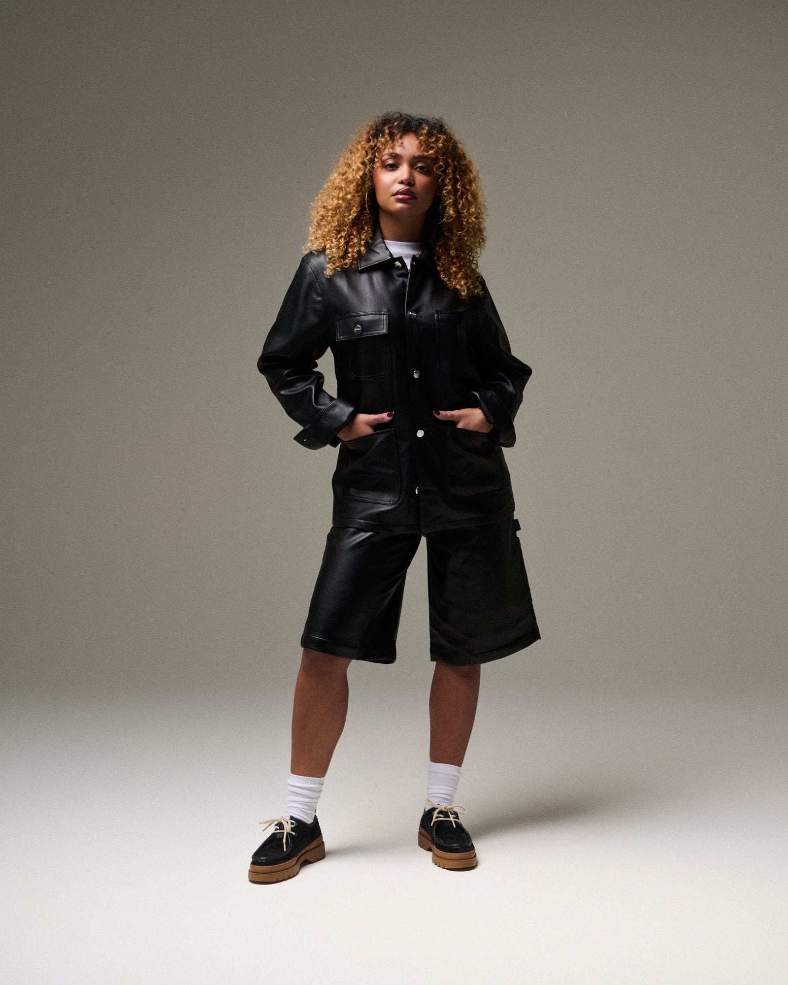 Shorts Carhartt WIP Norwich Women's DK Pleather Shorts Relaxed Women's Shorts - I034448-89XX