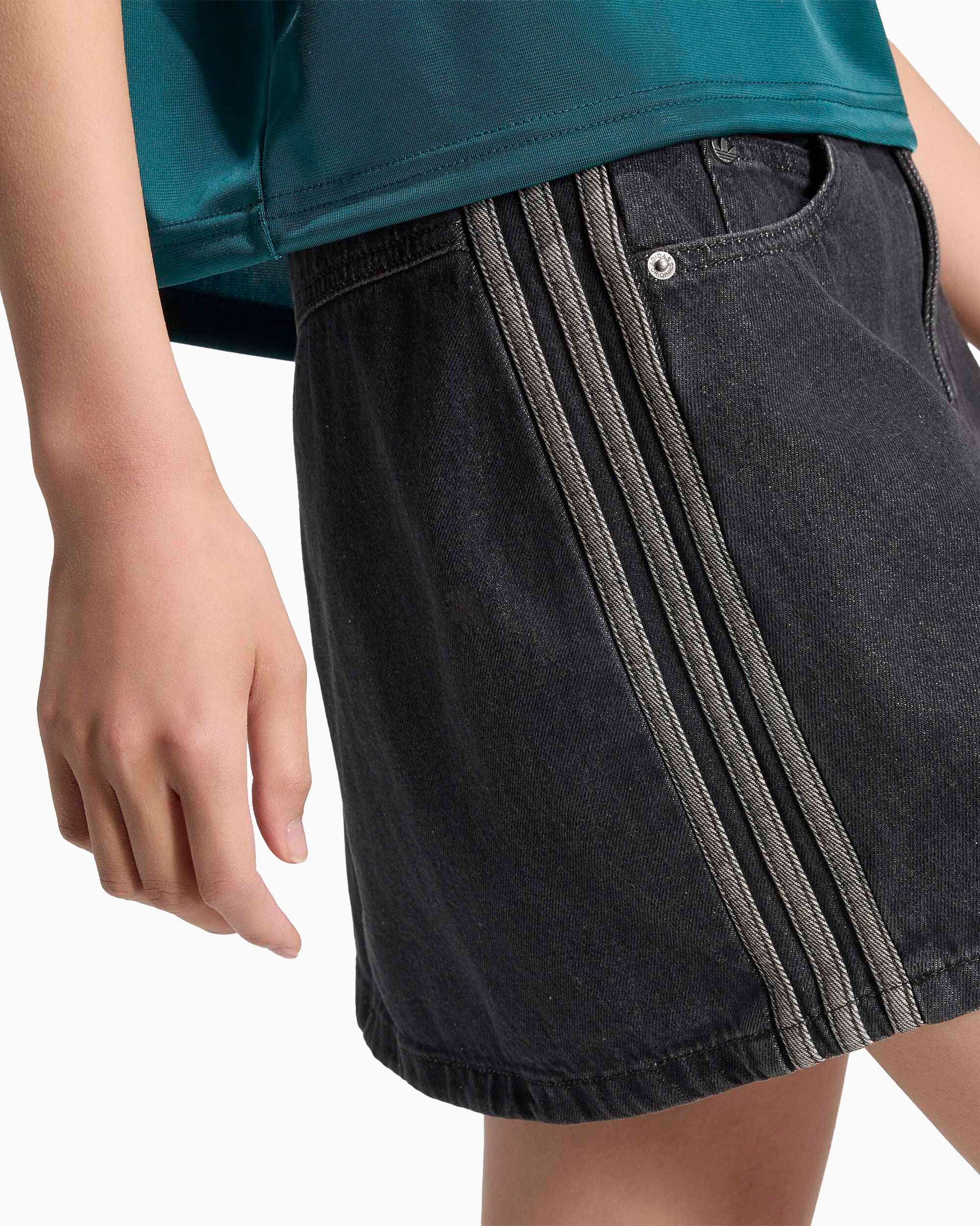 Skirts adidas Originals Denim 3 Stripes Women's Short Skirt - KQ6485