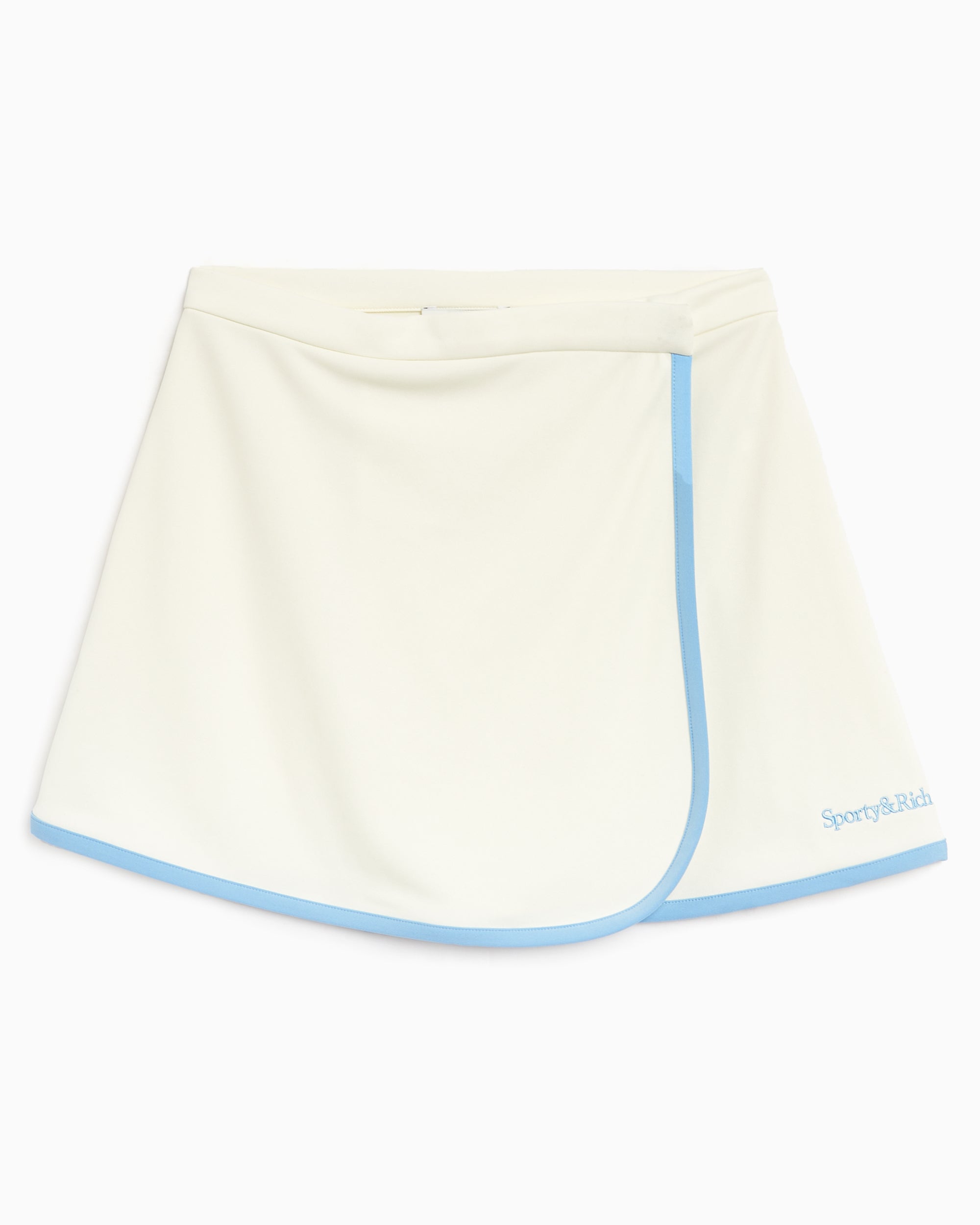 Skirts Sporty & Rich Serif Logo Embroidered Wrap Women's Skirt Crop Women's Skirt - SK009S416SC