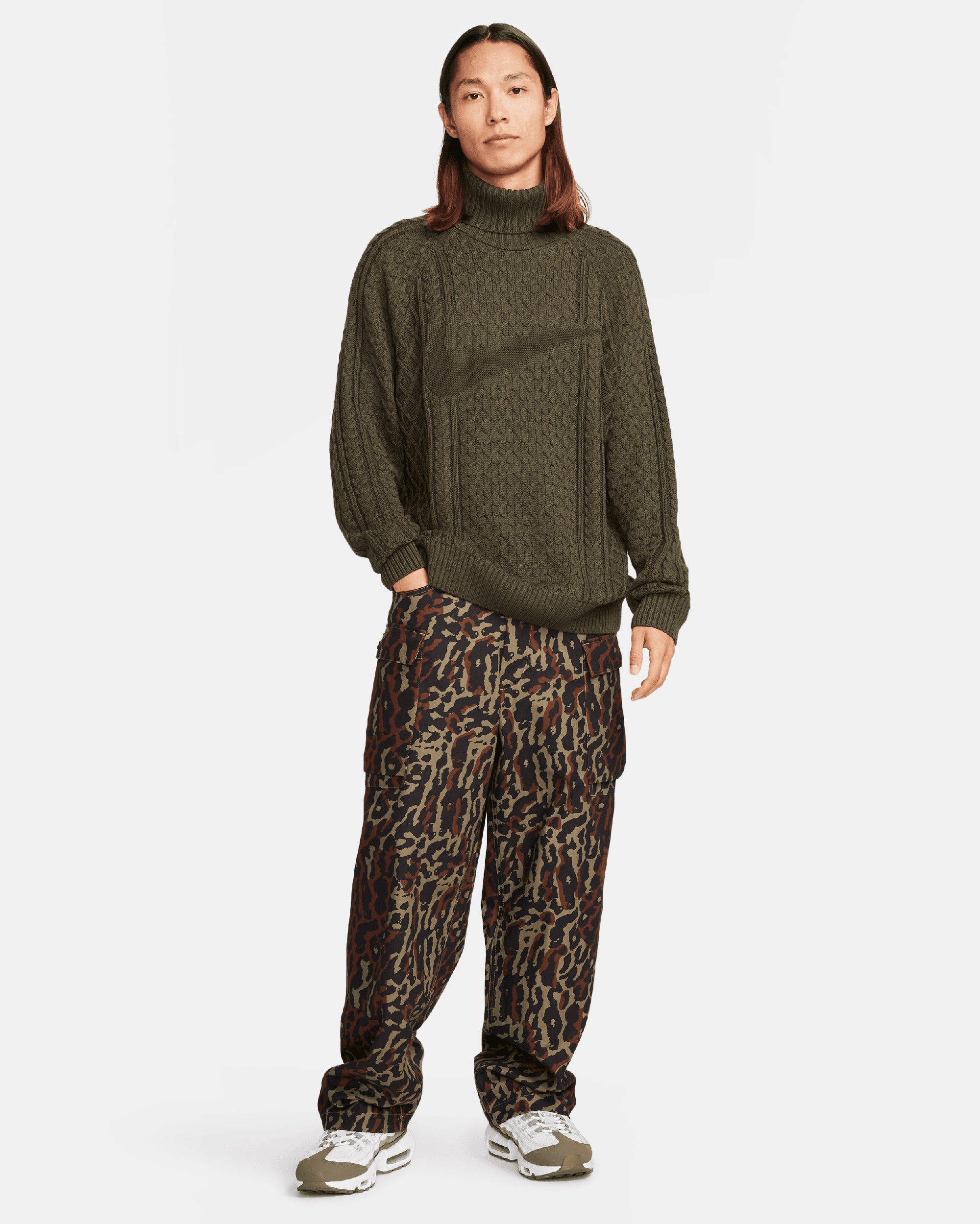 Sweaters Nike Life Men's Turtleneck Cable Knit Sweater Men's Sweater - FB7770-325