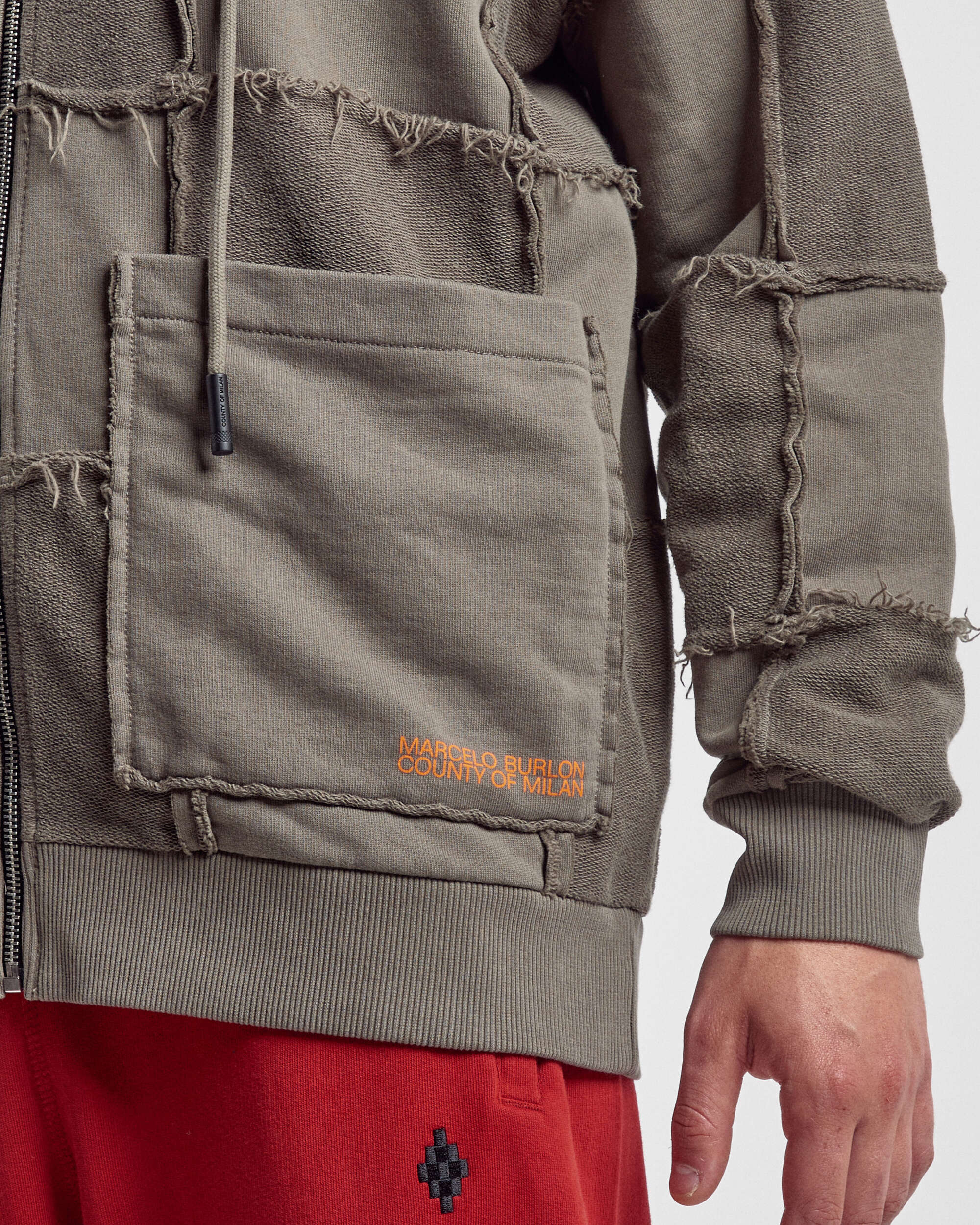 Sweatshirts Marcelo Burlon Logo Check Over Full Zip Men's Hoodie Men's Hoodie - CMBE015F21FLE0015620