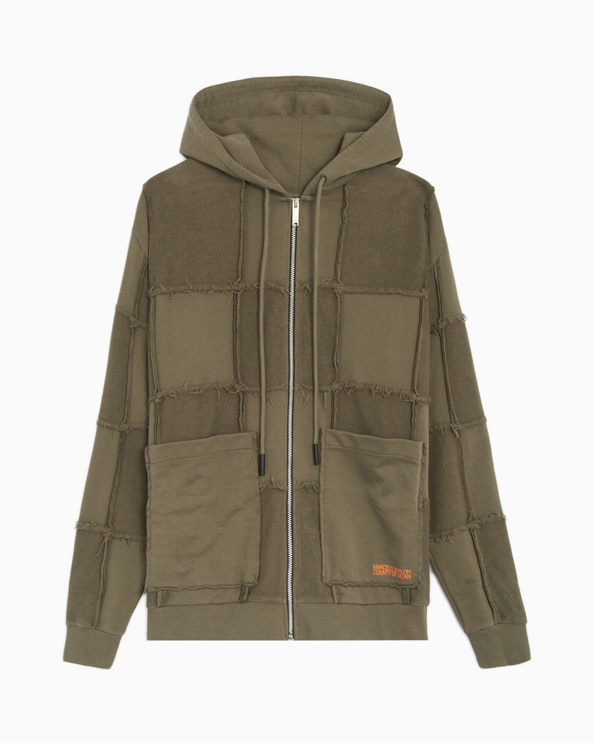 Sweatshirts Marcelo Burlon Logo Check Over Full Zip Men's Hoodie Men's Hoodie - CMBE015F21FLE0015620