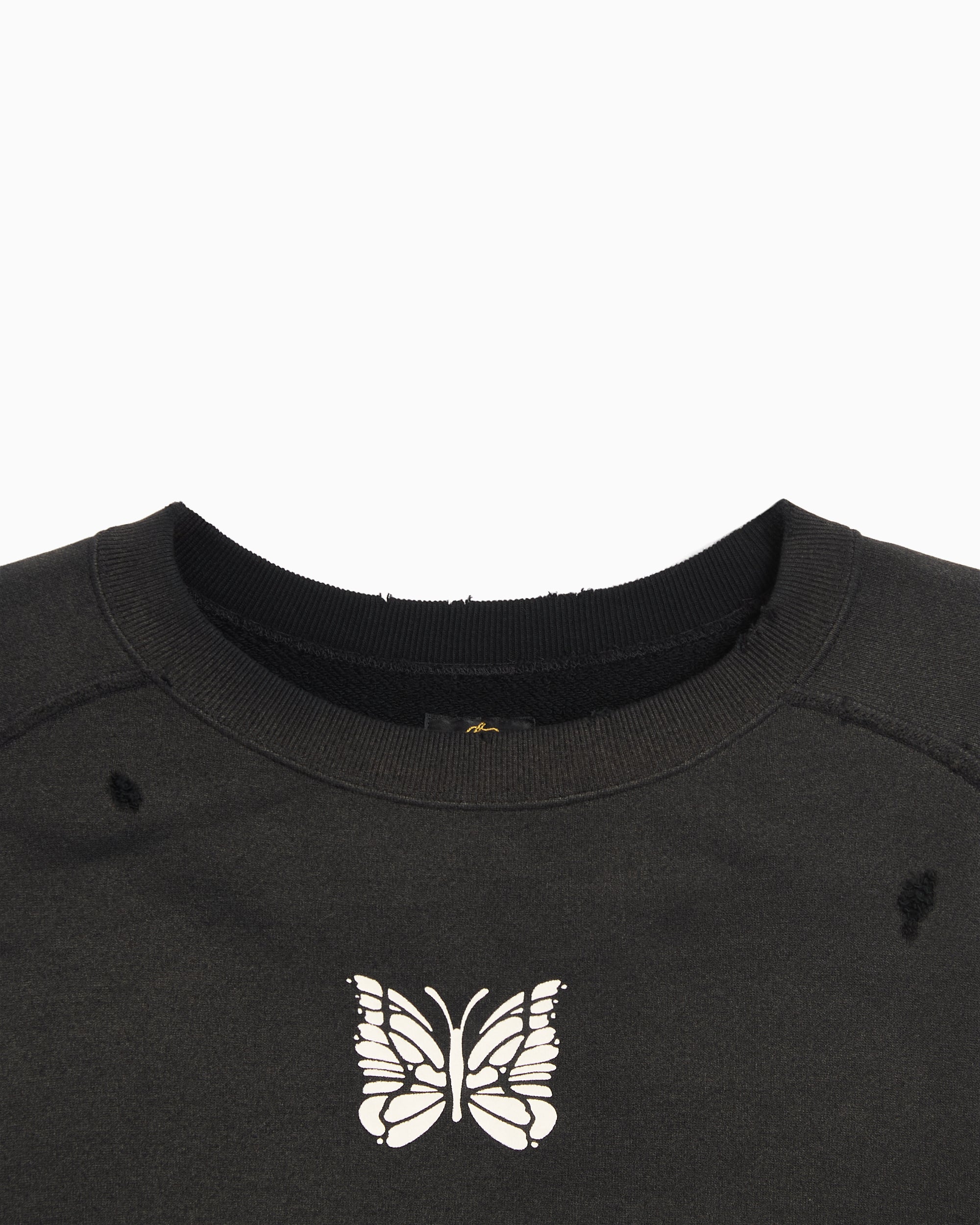 Sweatshirts Needles Deconstructed Logo Relaxed Men's Sweatshirt - SX431-D-Black