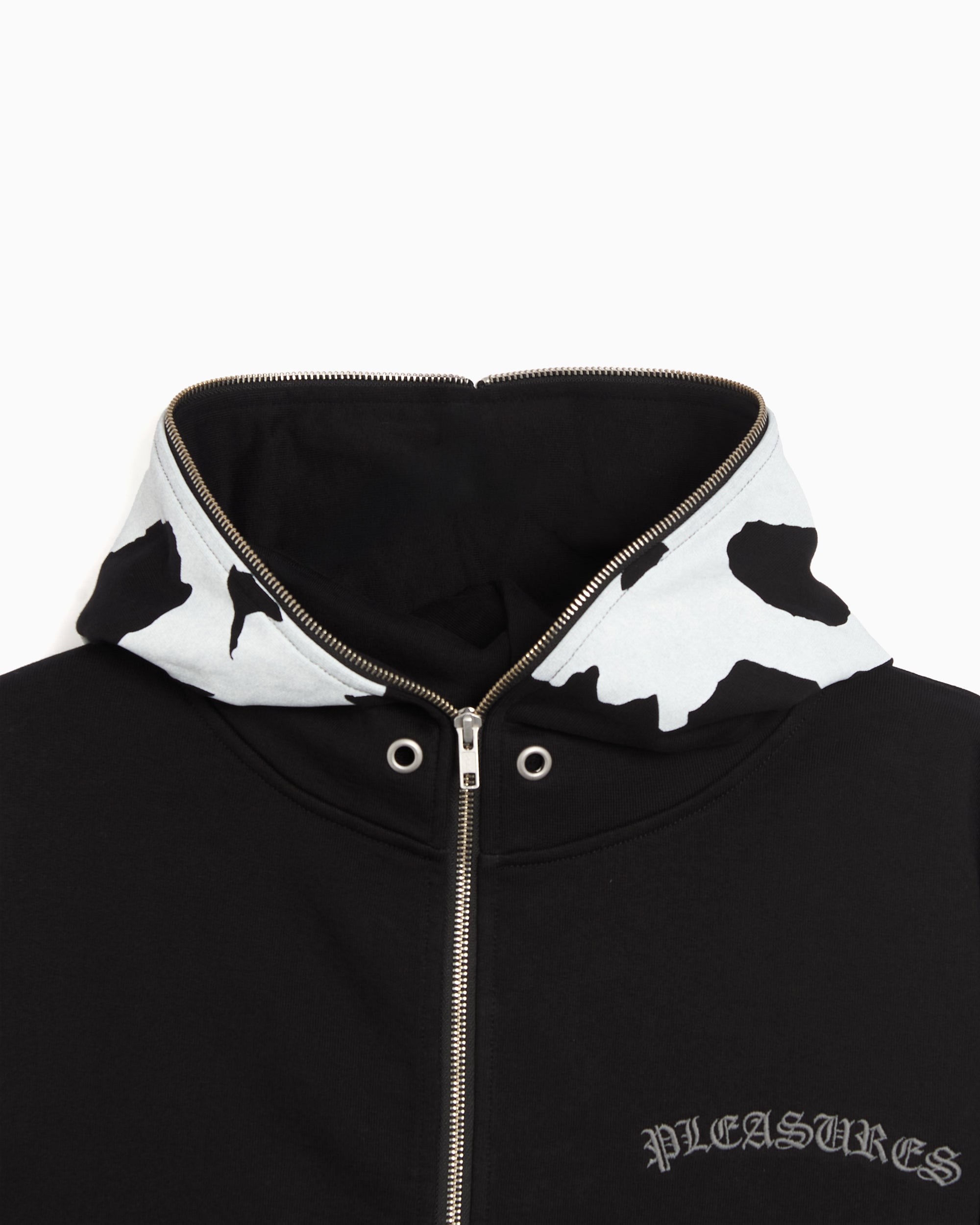 Sweatshirts Pleasures Balaclava Graphic Men's Zip-Up Sweatshirt - P26SPZ001-BLACK
