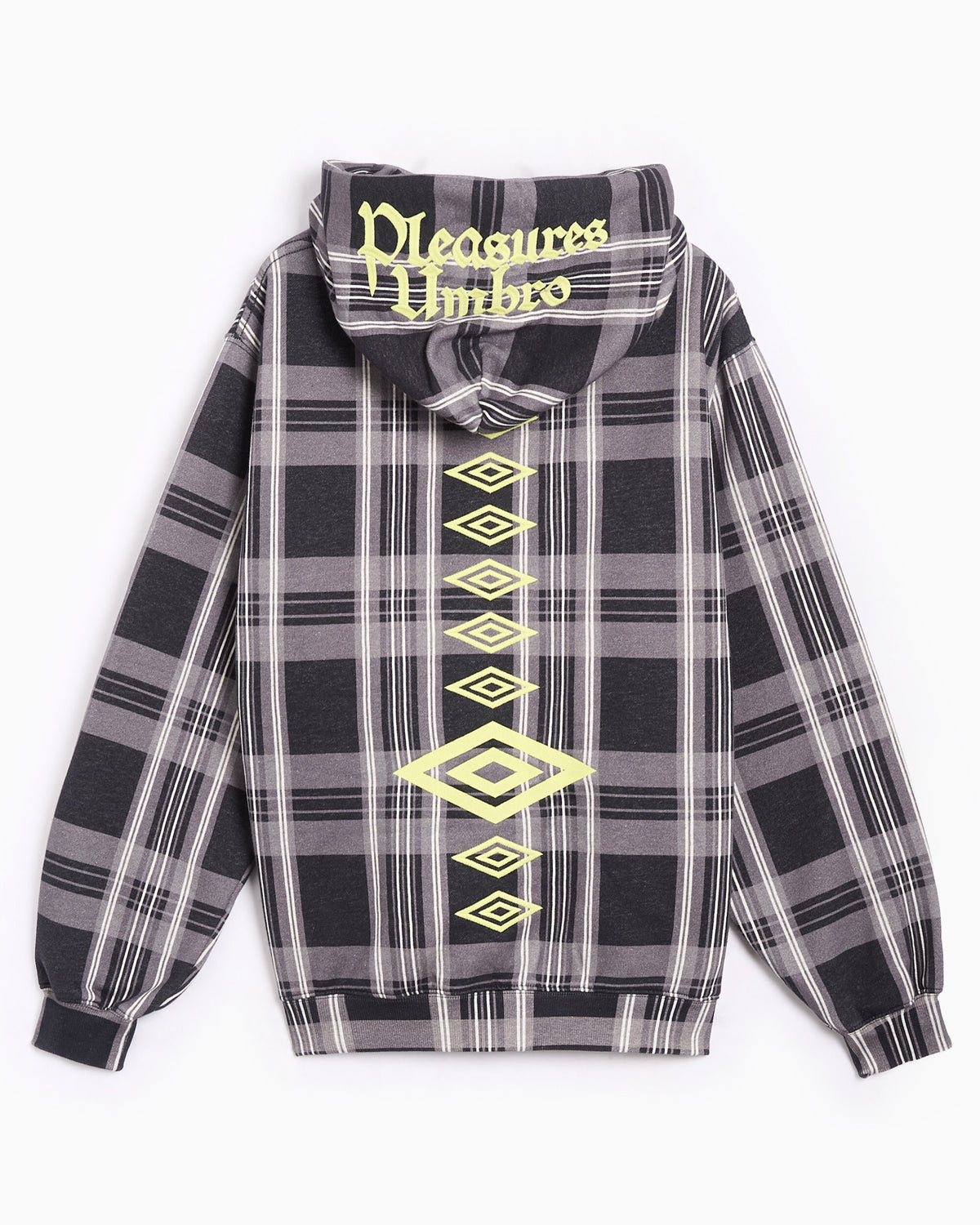 Sweatshirts Pleasures x Umbro "Spine" Plaid Relaxed Men's Hoodie - P26U007-BLACK