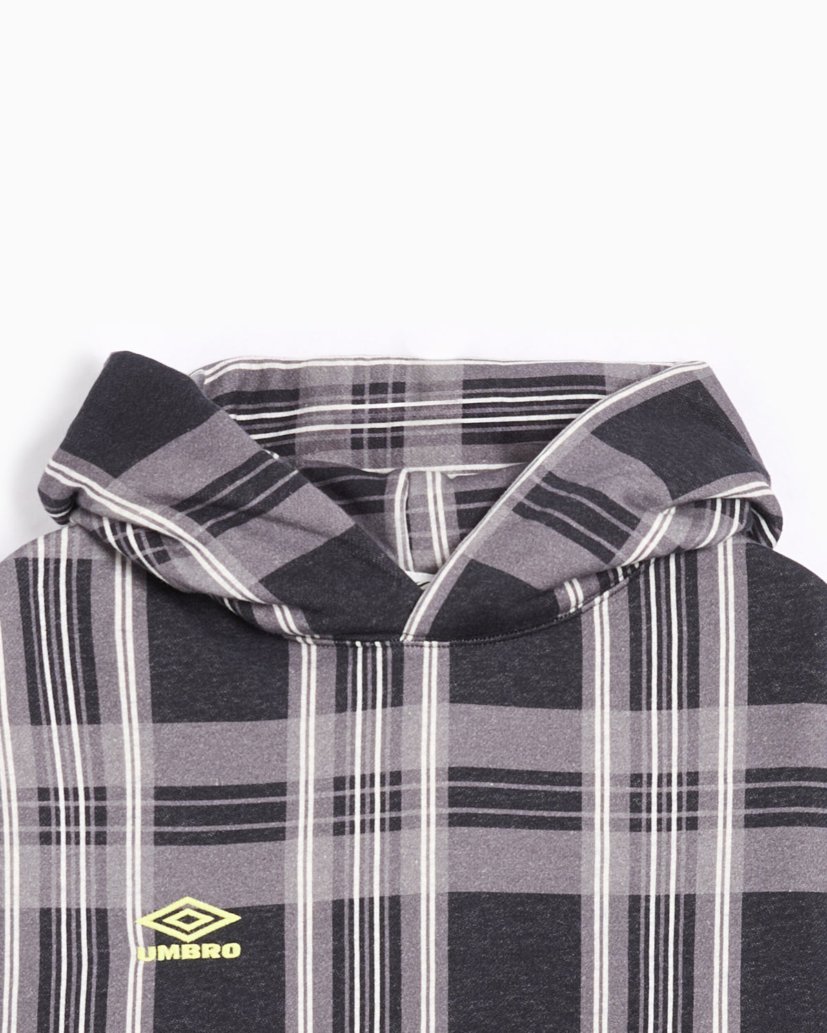 Sweatshirts Pleasures x Umbro "Spine" Plaid Relaxed Men's Hoodie - P26U007-BLACK