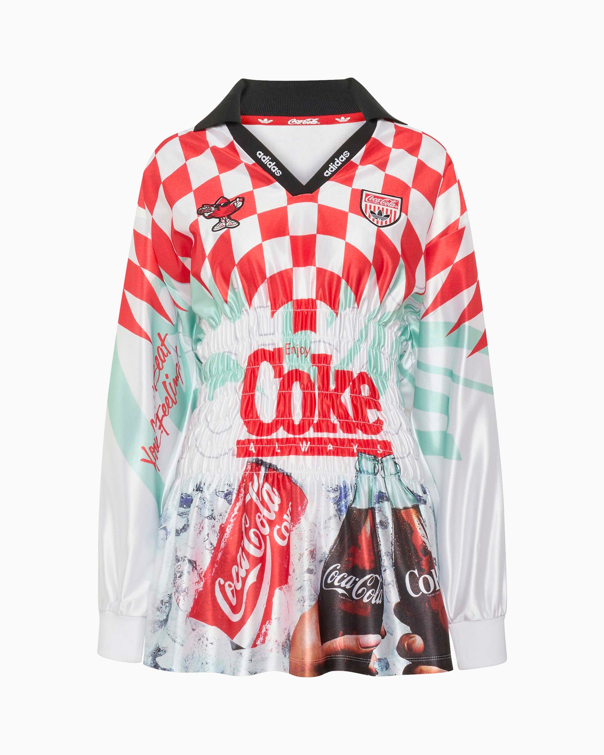 T-Shirts adidas Originals x Coca-Cola Mash Up Smoked Graphic Long-Sleeved Slim Women's Jersey T-Shirt - KY7547