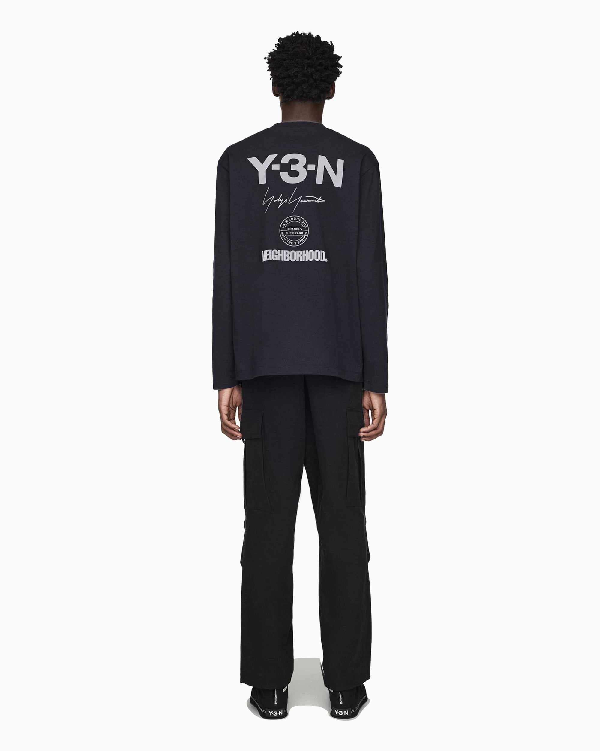 T-Shirts adidas Y-3 x Neighborhood Logo LS Long-Sleeved Relaxed Men's T-Shirt - JW7001