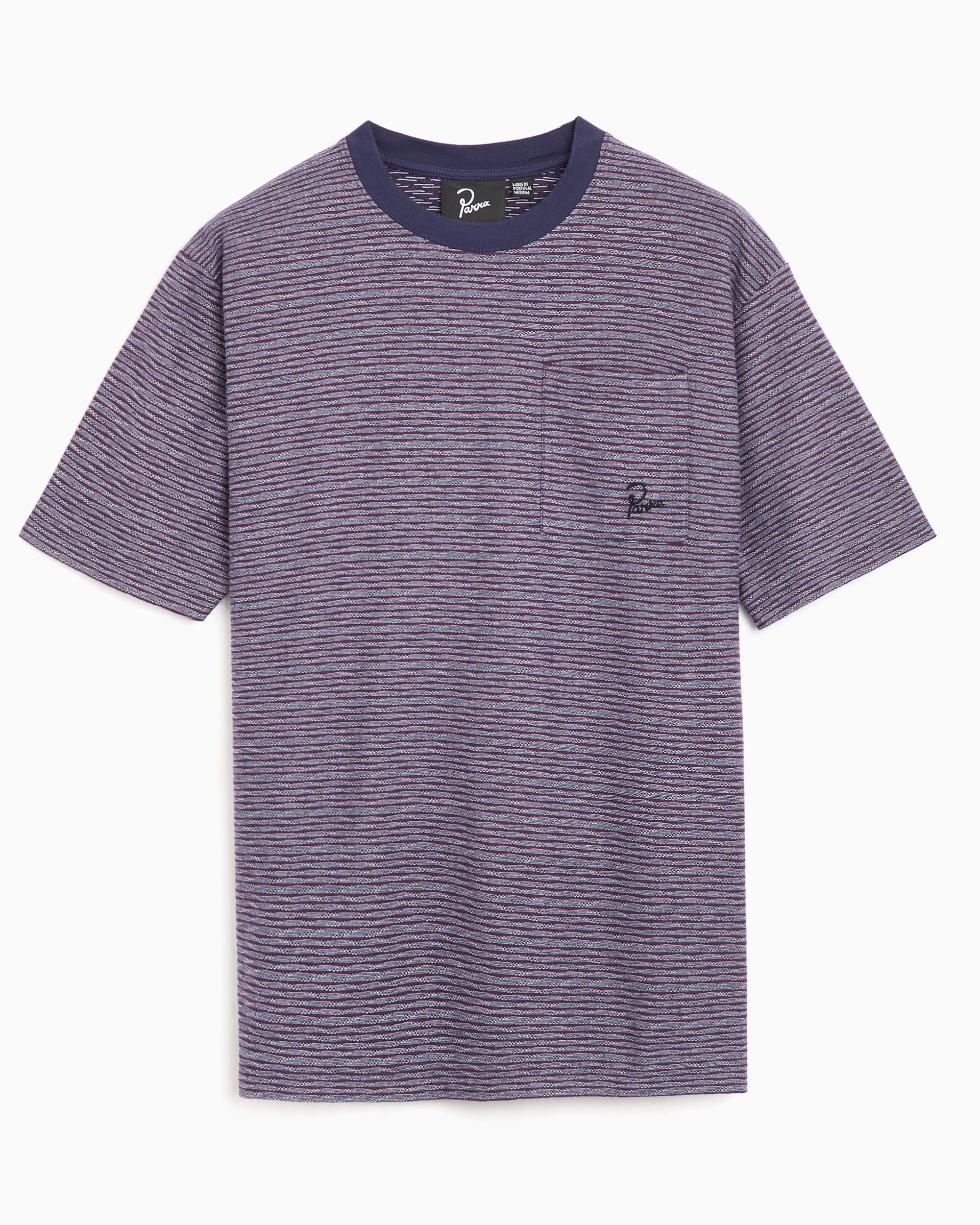 T-Shirts by Parra Crooked Striped Boxy Men's T-Shirt - 55255-BLUE