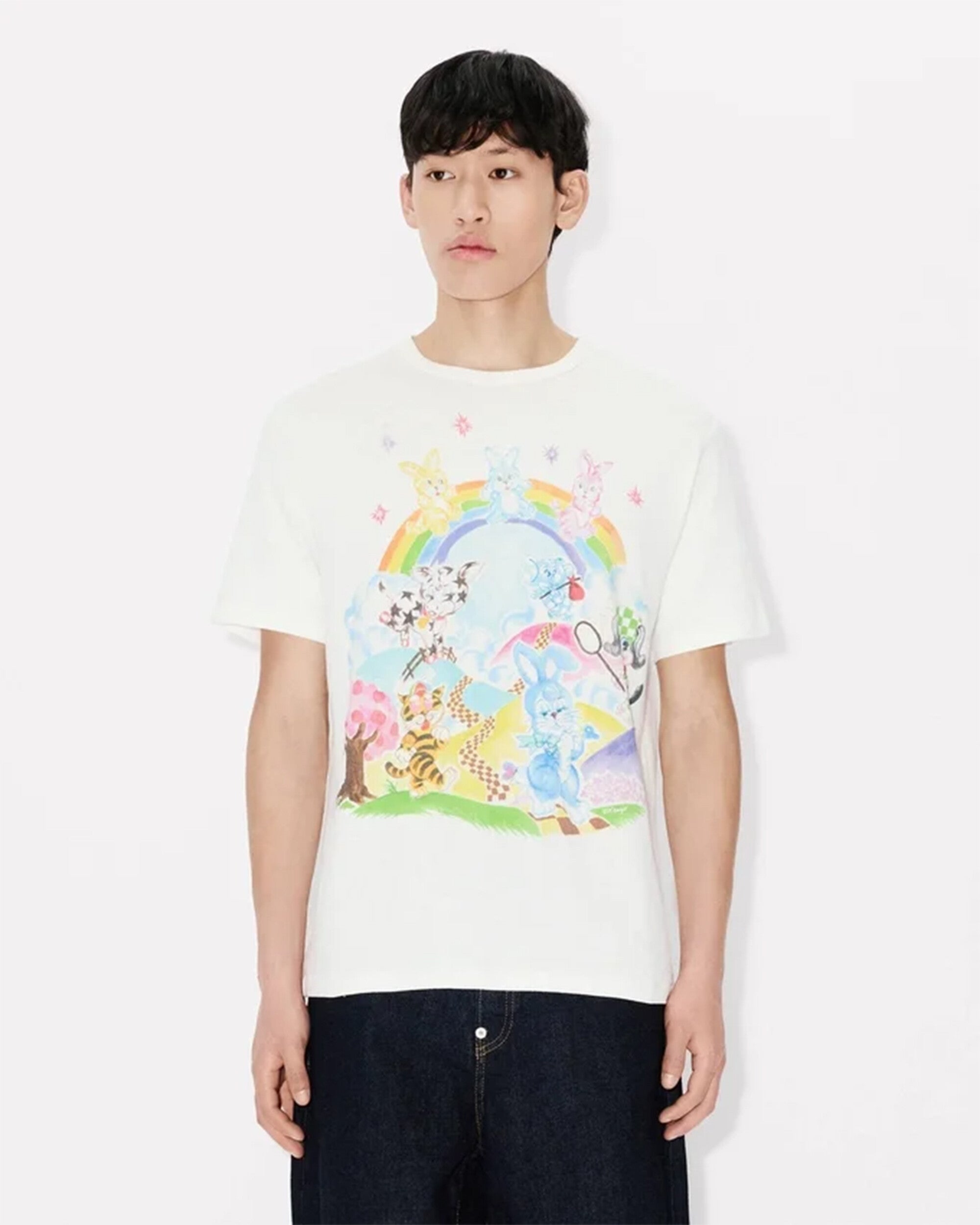 T-Shirts Kenzo "Cartoon" Graphic Men's T-Shirt - FG55TS2134SK-02