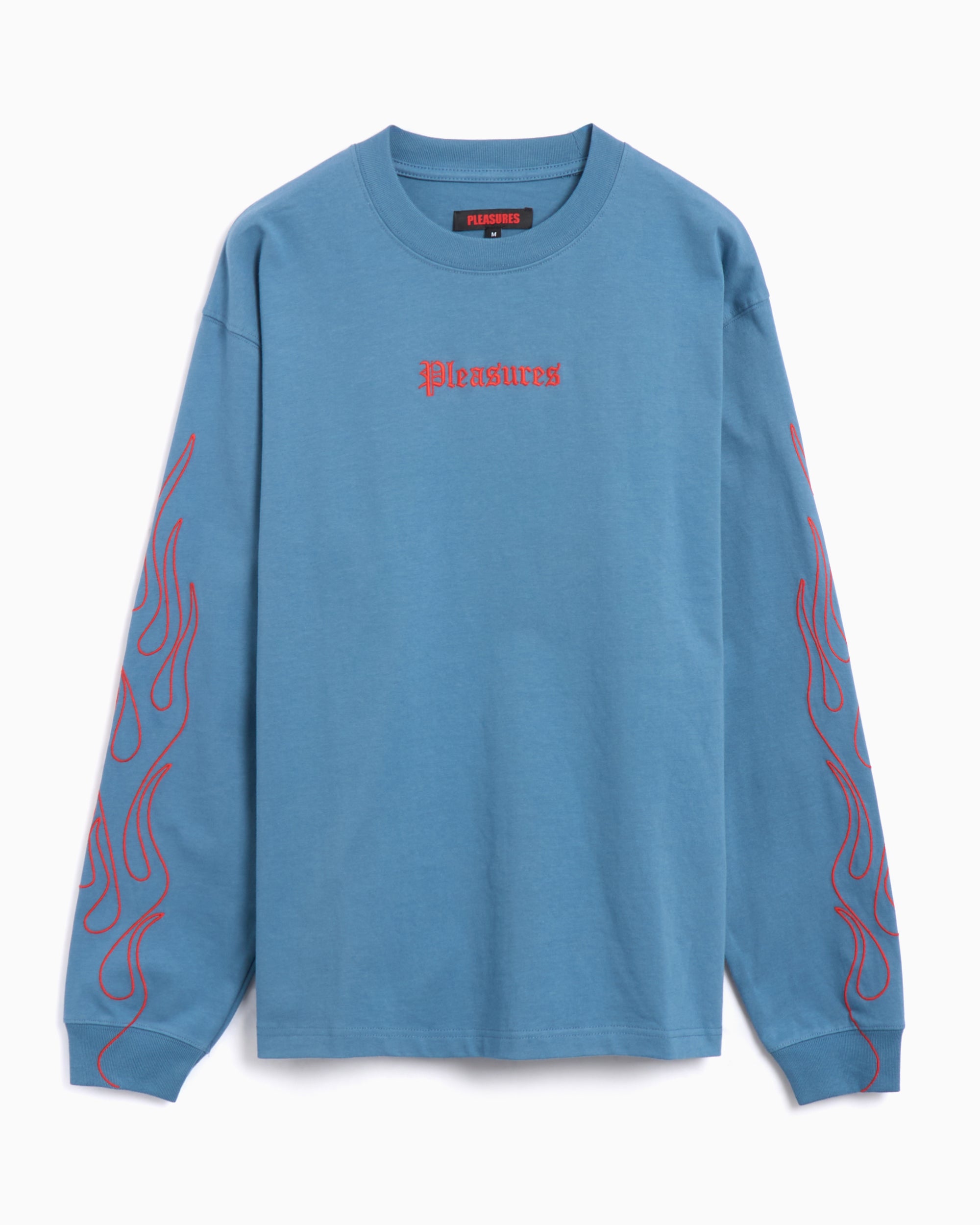 T-Shirts Pleasures Fiery Heavyweight Men's Longsleeve T-Shirt Men's T-Shirt - P24W027-SLATE