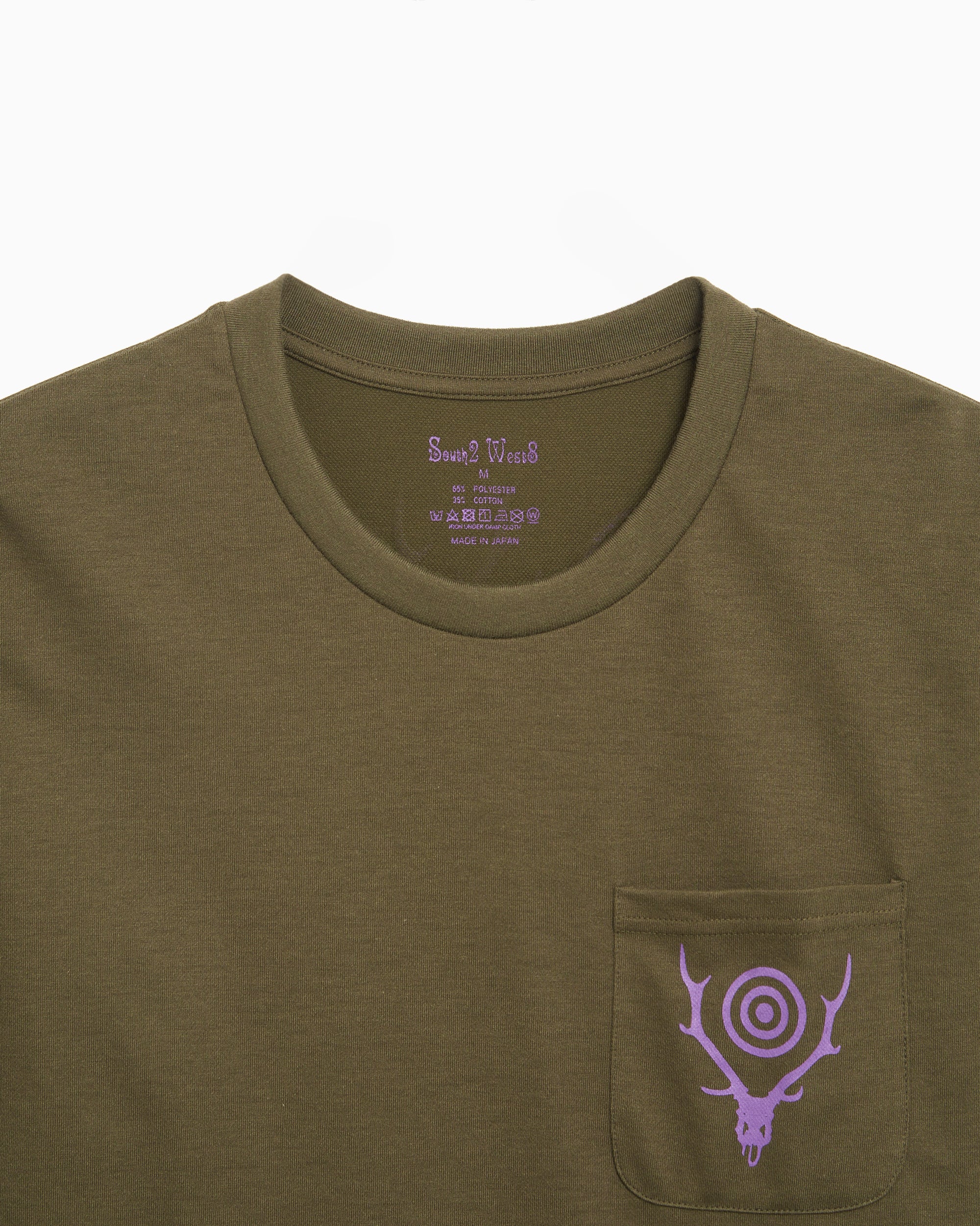 T-Shirts South2 West8 Round Men's Pocket Long Sleeve T-Shirt Men's T-Shirt - PU548-B-Green