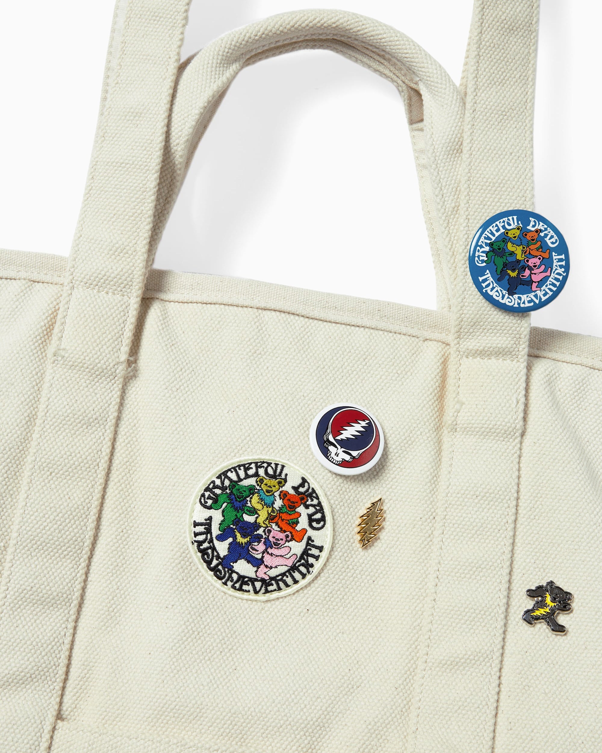 Tote Bags thisisneverthat® thisisneverthat® x Grateful Dead Unisex Washed Tote Bag Unisex Tote Bag - GD243WBATB01-STN