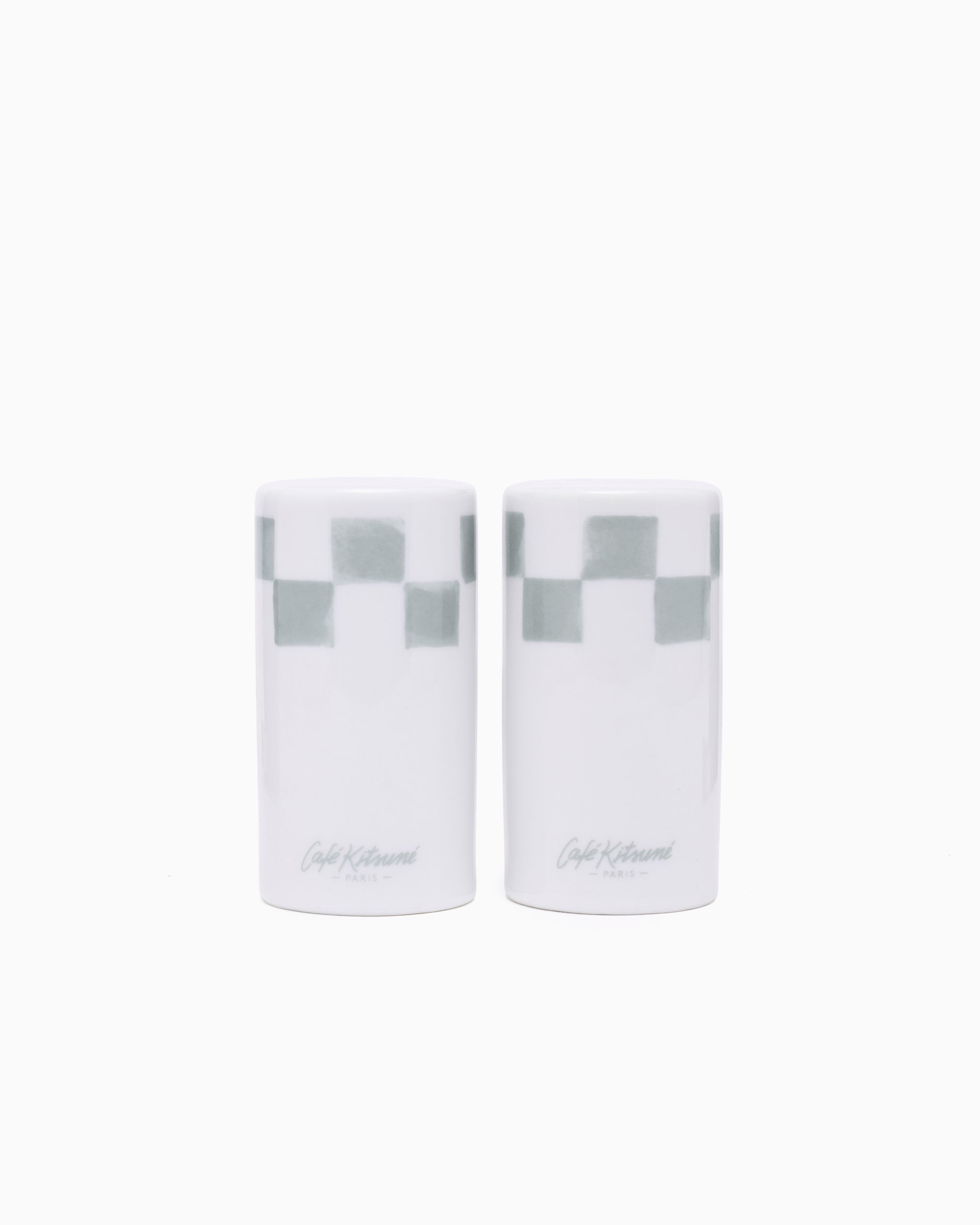 Decoration Café Kitsuné Checkerboard Porcelain Salt and Pepper - PU08106O0010-0386