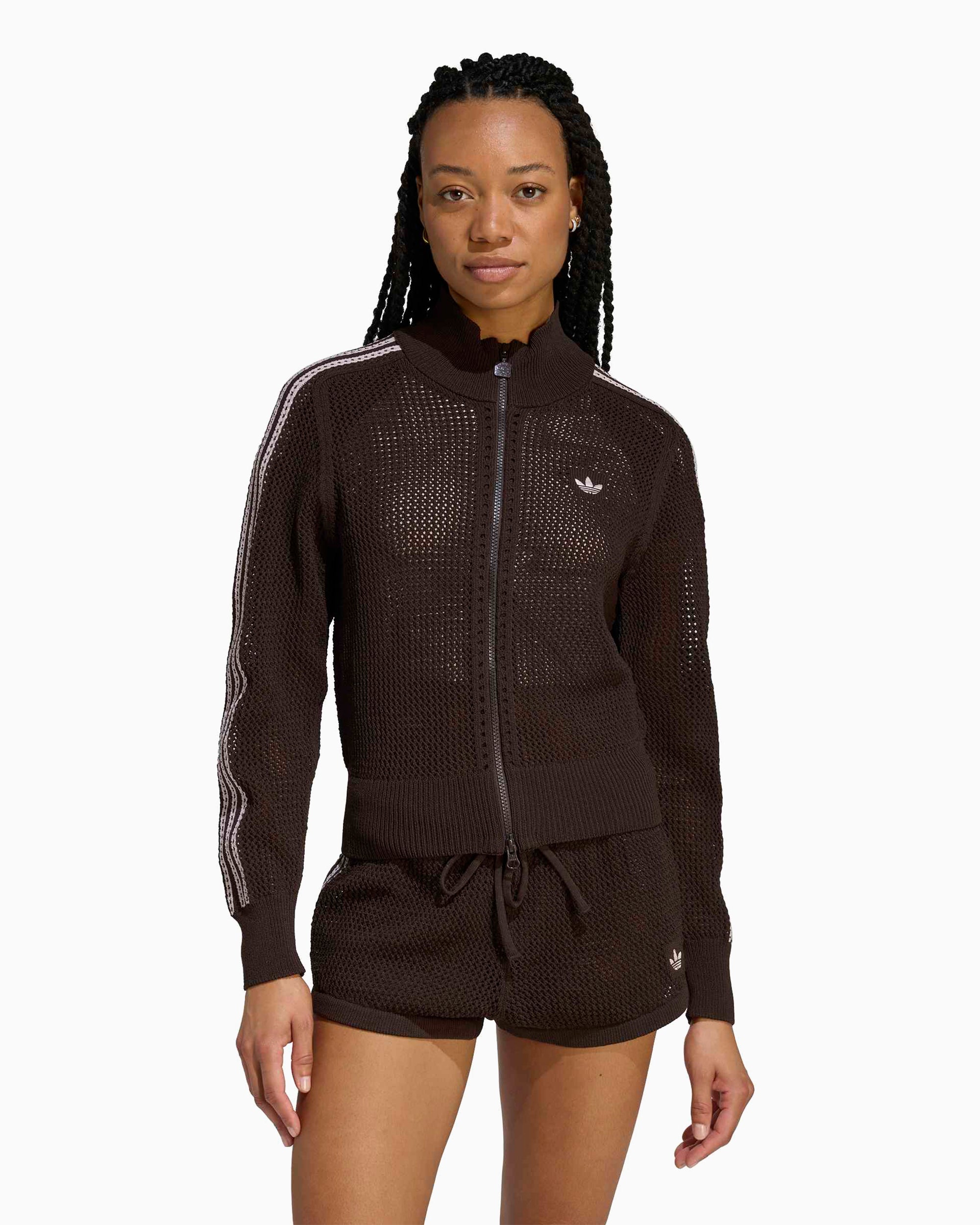 Jackets Coats adidas Originals Firebird Knitted Crochet Slim Women's Track Jacket - KE0202