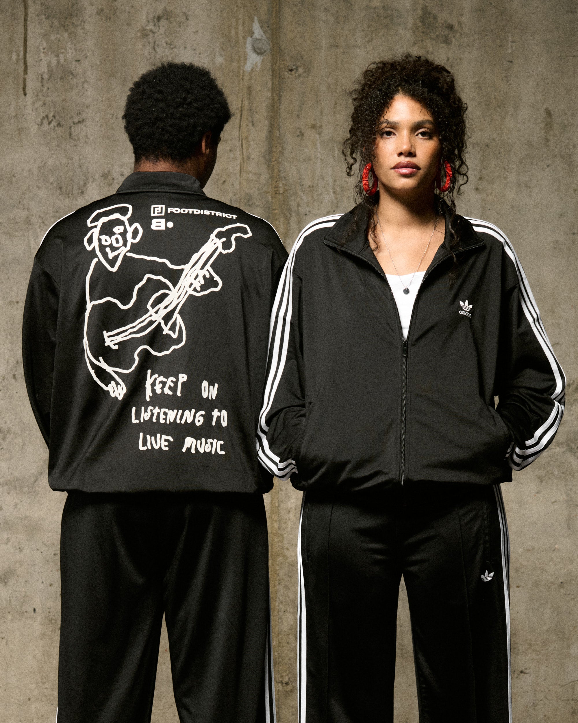 Jackets Coats adidas Originals x FSTVL B FOOTDISTRICT Firebird Adicolor "Strings" Unisex Track Jacket - FG-IJ7058
