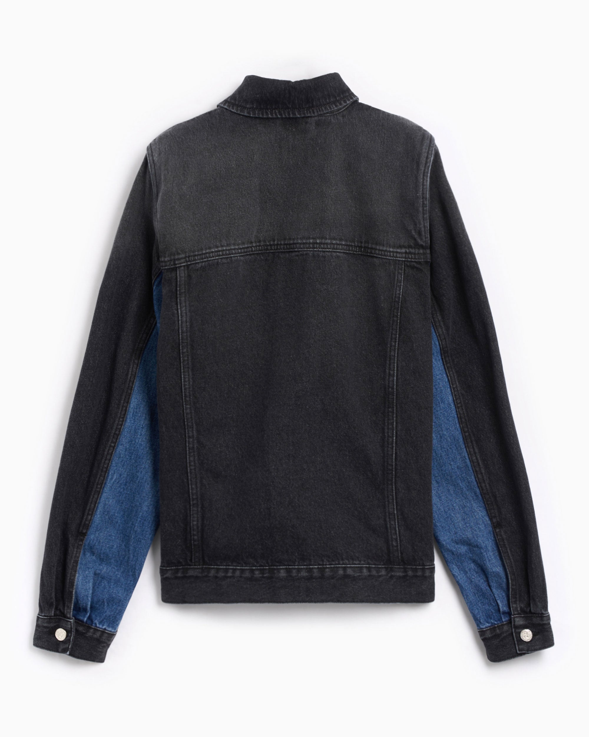 Jackets Coats Aries Colourblocked Men's Denim Work Jacket Men's Denim Jacket - SUAR70305X-BLKBLU