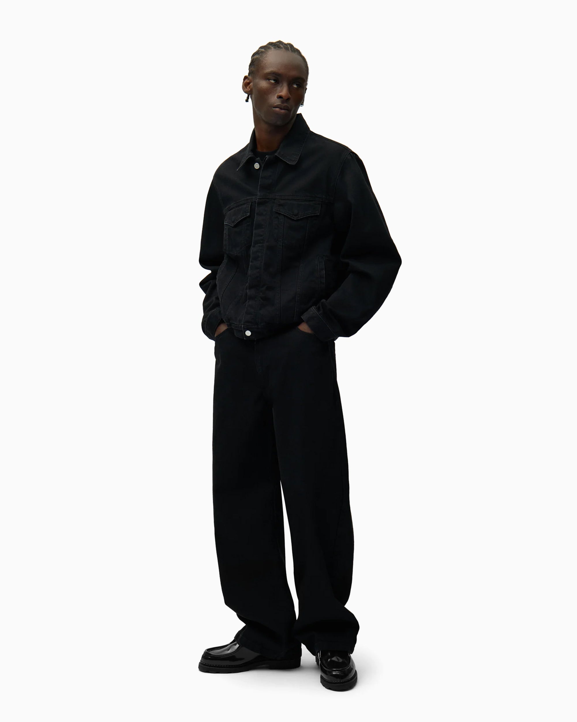 Jackets Coats Arte Antwerp Circle Logo Men's Denim Jacket - SS26-213J-Black