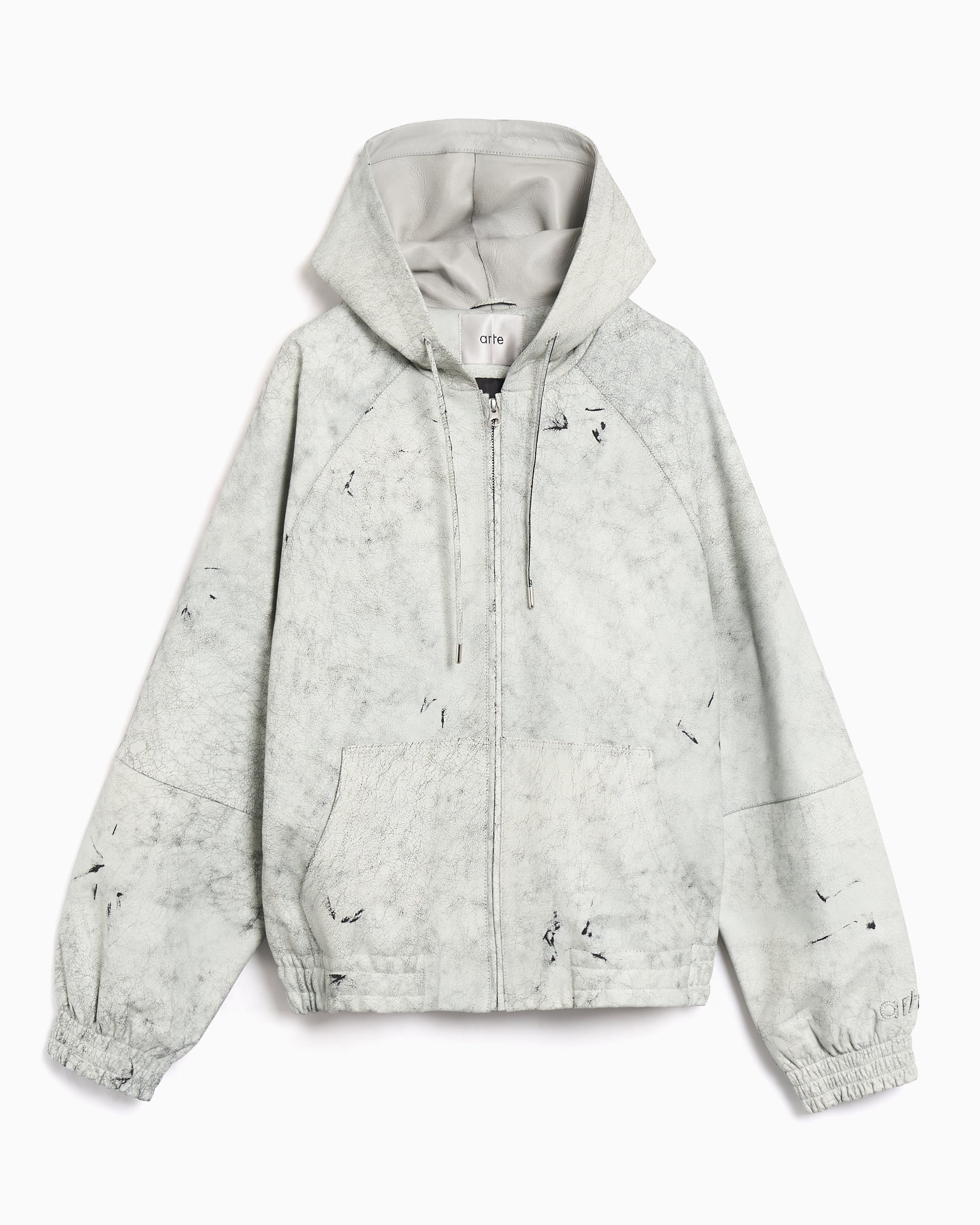 Jackets Coats Arte Antwerp Cracked Relaxed Men's Leather Jacket - AW25-117J.1-White