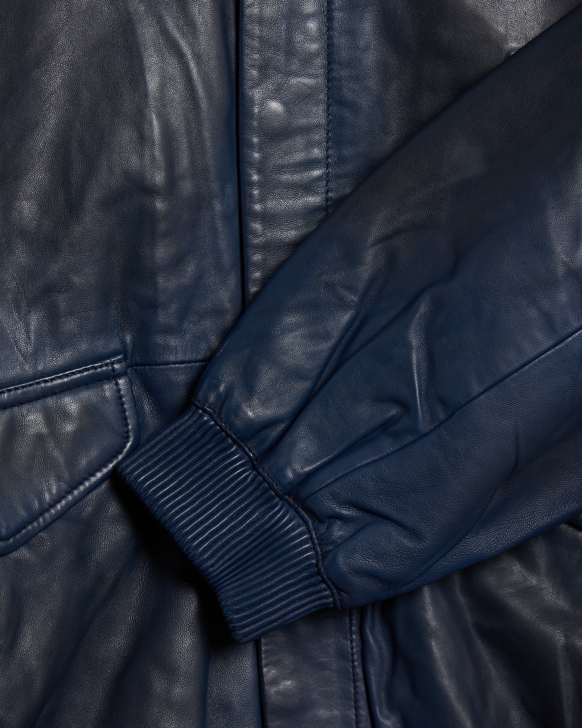 Jackets Coats Arte Antwerp Fade Leather Men's Bomber - AW25-143J-Navy