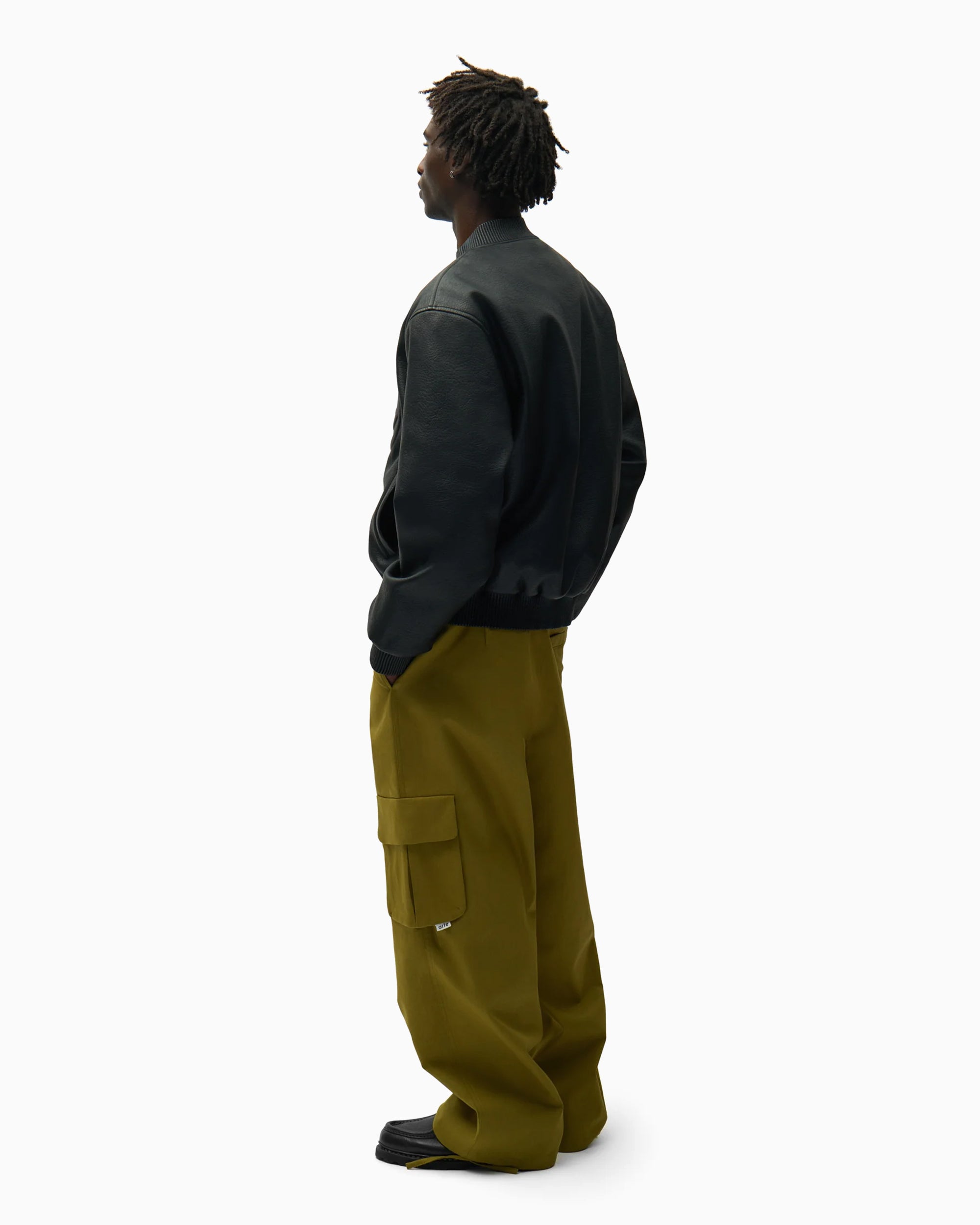 Jackets Coats Arte Antwerp Half Logo Men's Leather Jacket - SS26-200J-Black