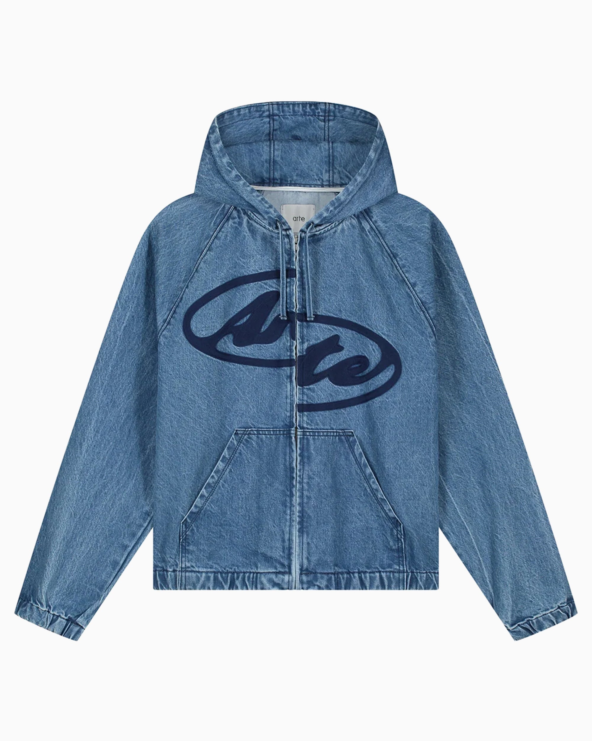 Jackets Coats Arte Antwerp Split Logo With Hood Men's Denim Jacket - SS26-227J-Navy