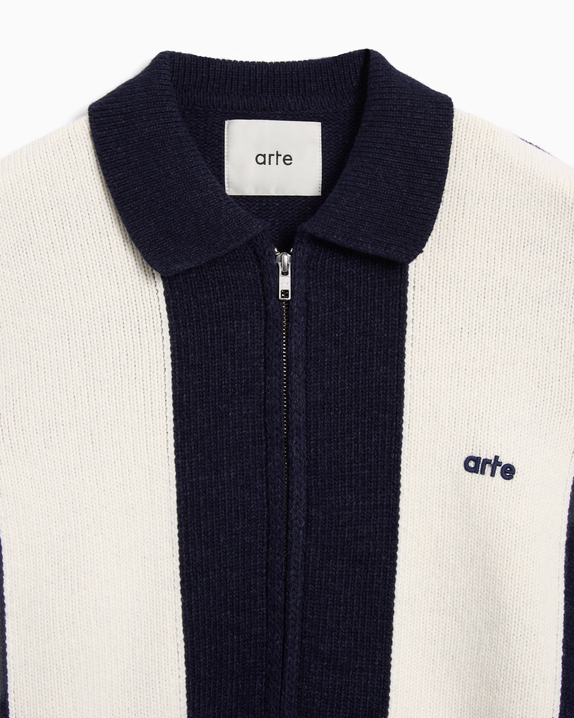 Jackets Coats Arte Antwerp Striped Men's Cardigan - AW25-257K-Blue/White